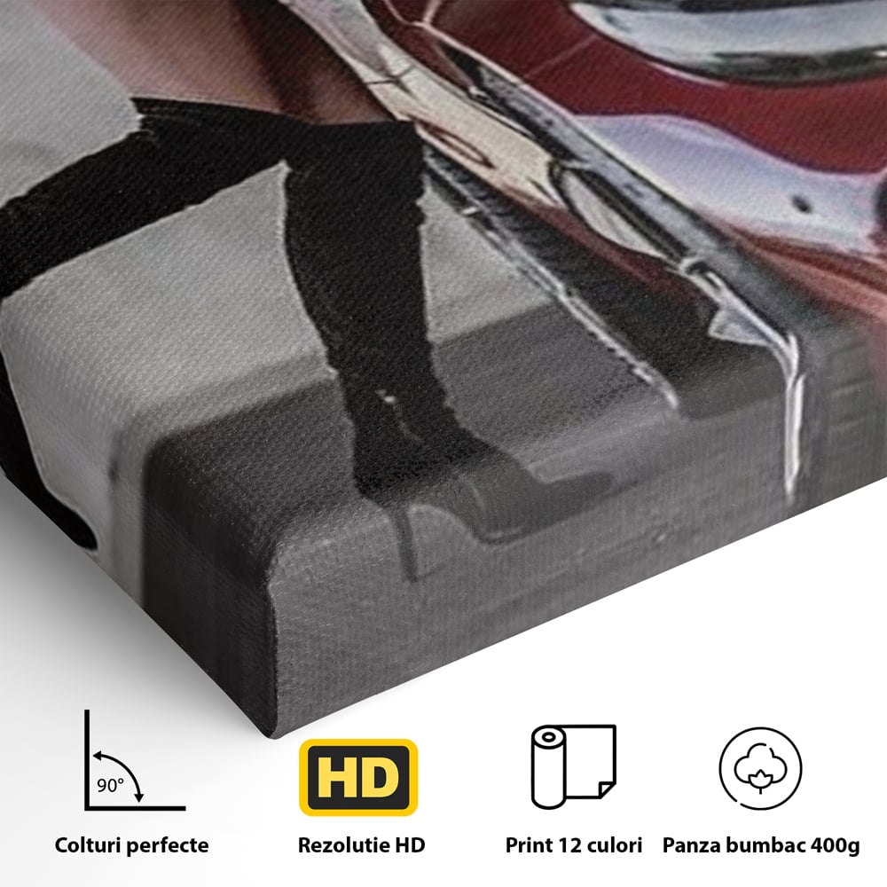 Tablou Canvas Premium, LuxCanva® P1063, Pe Muchia Dorintei, Picioare, Tocuri, Masina Sport, Seductie, Femeie, Sexy, Dormitor, Living