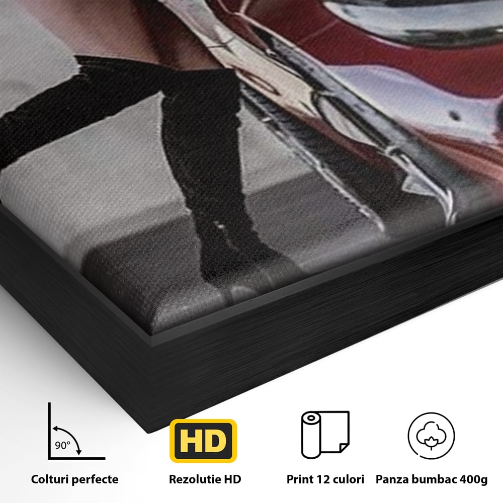 Tablou Canvas Premium, LuxCanva® P1063, Pe Muchia Dorintei, Picioare, Tocuri, Masina Sport, Seductie, Femeie, Sexy, Dormitor, Living
