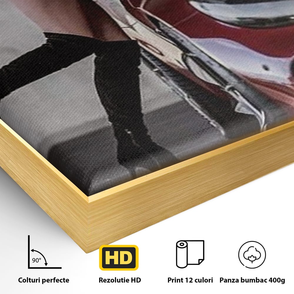 Tablou Canvas Premium, LuxCanva® P1063, Pe Muchia Dorintei, Picioare, Tocuri, Masina Sport, Seductie, Femeie, Sexy, Dormitor, Living