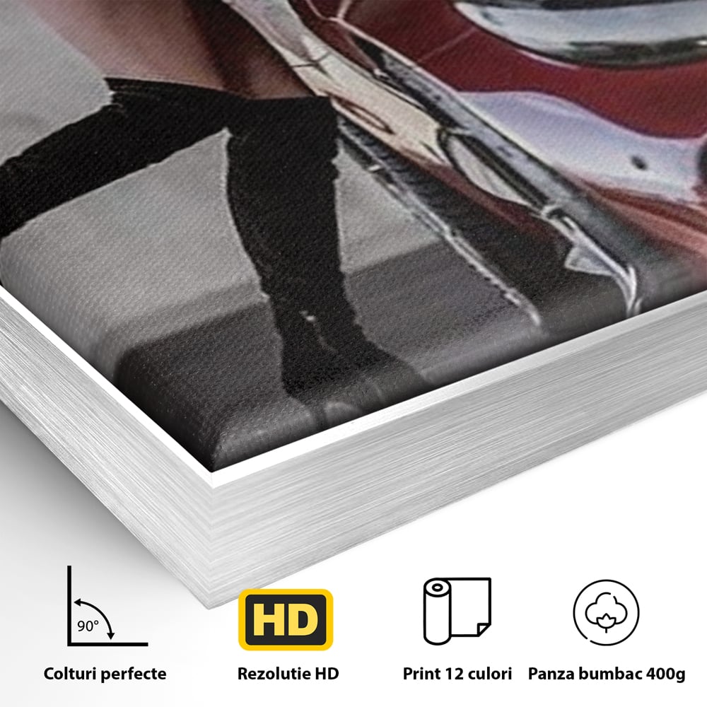 Tablou Canvas Premium, LuxCanva® P1063, Pe Muchia Dorintei, Picioare, Tocuri, Masina Sport, Seductie, Femeie, Sexy, Dormitor, Living