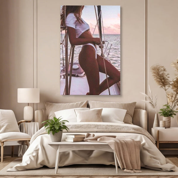 Tablou Canvas Premium, LuxCanva® P1066, Tentatia Marii, Valuri, Ocean, Sexy, Feminitate, Corabie, Briza, Vacanta, Dormitor, Living