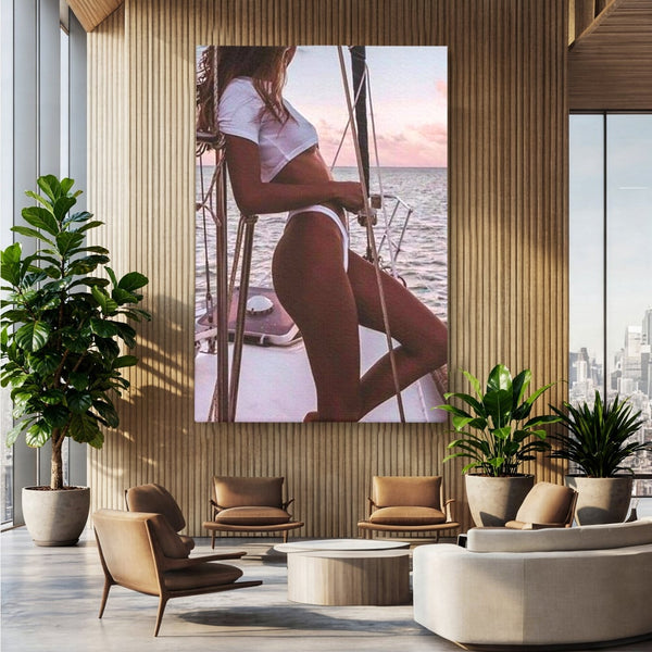 Tablou Canvas Premium, LuxCanva® P1066, Tentatia Marii, Valuri, Ocean, Sexy, Feminitate, Corabie, Briza, Vacanta, Dormitor, Living