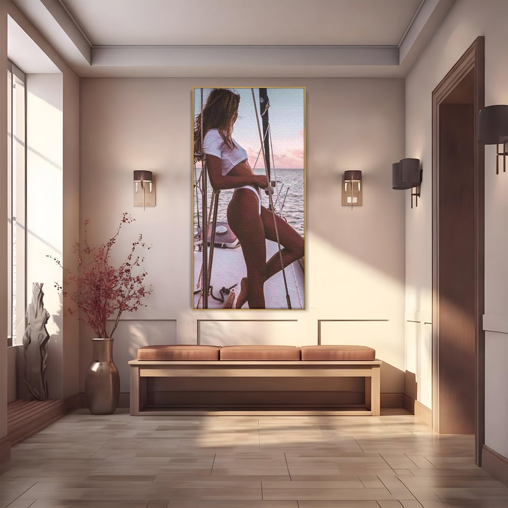 Tablou Canvas Premium, LuxCanva® P1066, Tentatia Marii, Valuri, Ocean, Sexy, Feminitate, Corabie, Briza, Vacanta, Dormitor, Living