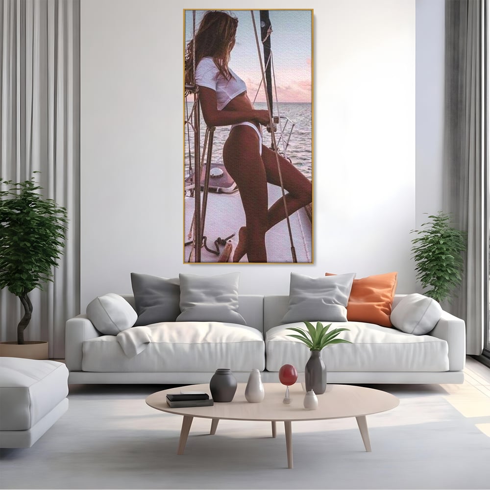 Tablou Canvas Premium, LuxCanva® P1066, Tentatia Marii, Valuri, Ocean, Sexy, Feminitate, Corabie, Briza, Vacanta, Dormitor, Living