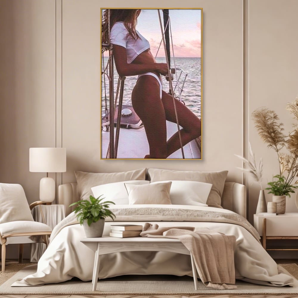Tablou Canvas Premium, LuxCanva® P1066, Tentatia Marii, Valuri, Ocean, Sexy, Feminitate, Corabie, Briza, Vacanta, Dormitor, Living