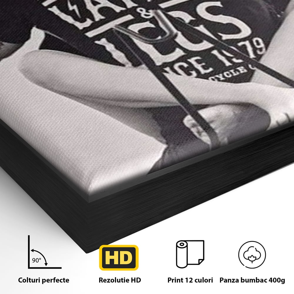 Tablou Canvas Premium, LuxCanva® P1067, Indragostiti pe Asfalt, Calatorie, Aventura, Cuplu, Pasiune, Viteza, Provocator, Dormitor, Living