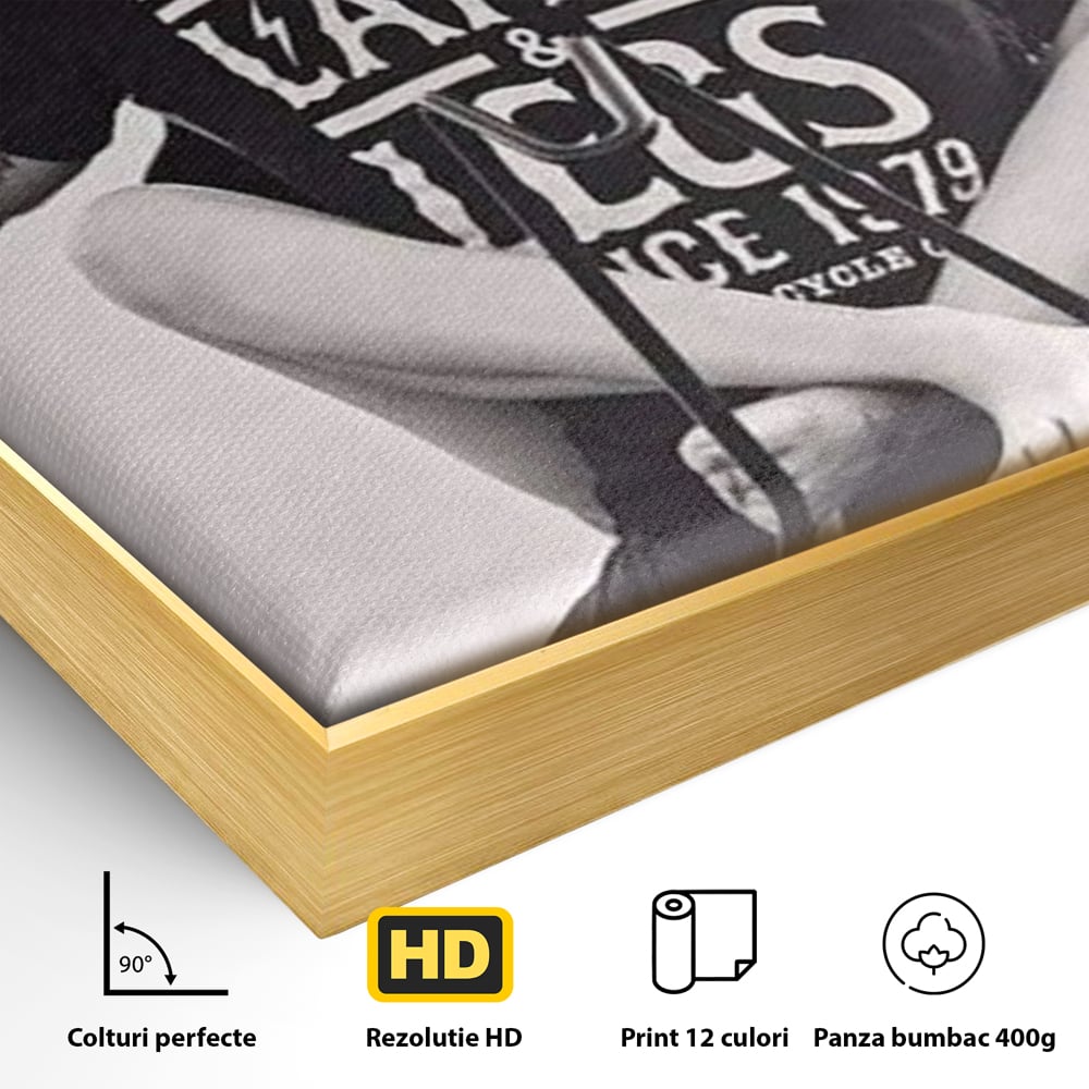 Tablou Canvas Premium, LuxCanva® P1067, Indragostiti pe Asfalt, Calatorie, Aventura, Cuplu, Pasiune, Viteza, Provocator, Dormitor, Living
