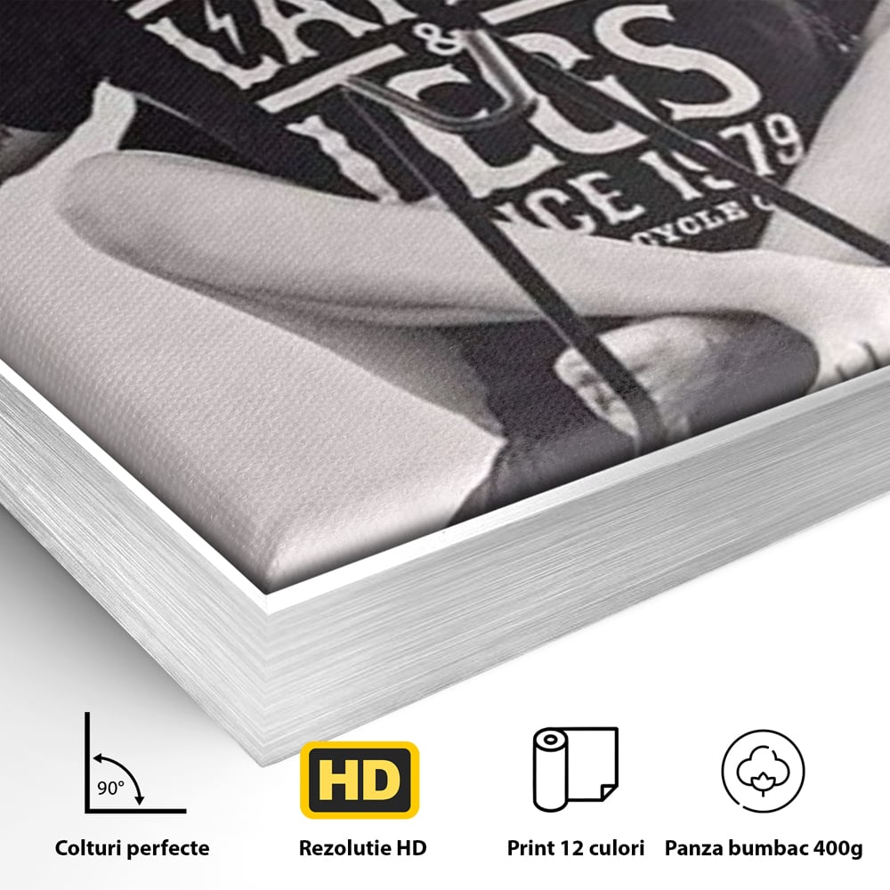 Tablou Canvas Premium, LuxCanva® P1067, Indragostiti pe Asfalt, Calatorie, Aventura, Cuplu, Pasiune, Viteza, Provocator, Dormitor, Living