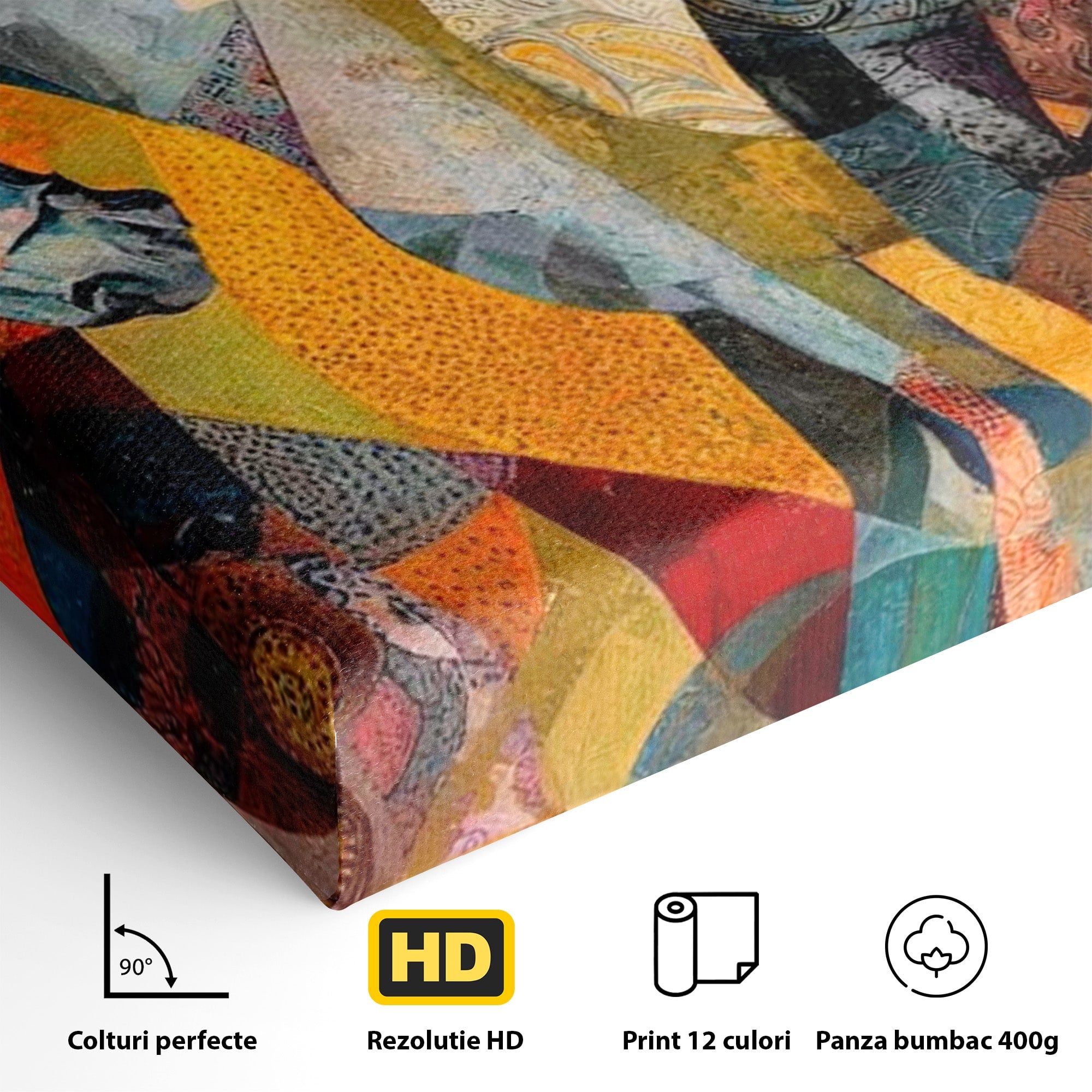 Tablou Canvas Premium LuxCanva® PI1002, Calaret Abstract, Calaret, Abstract, Arta Moderna, Eleganta, Living, Culori Vibrante
