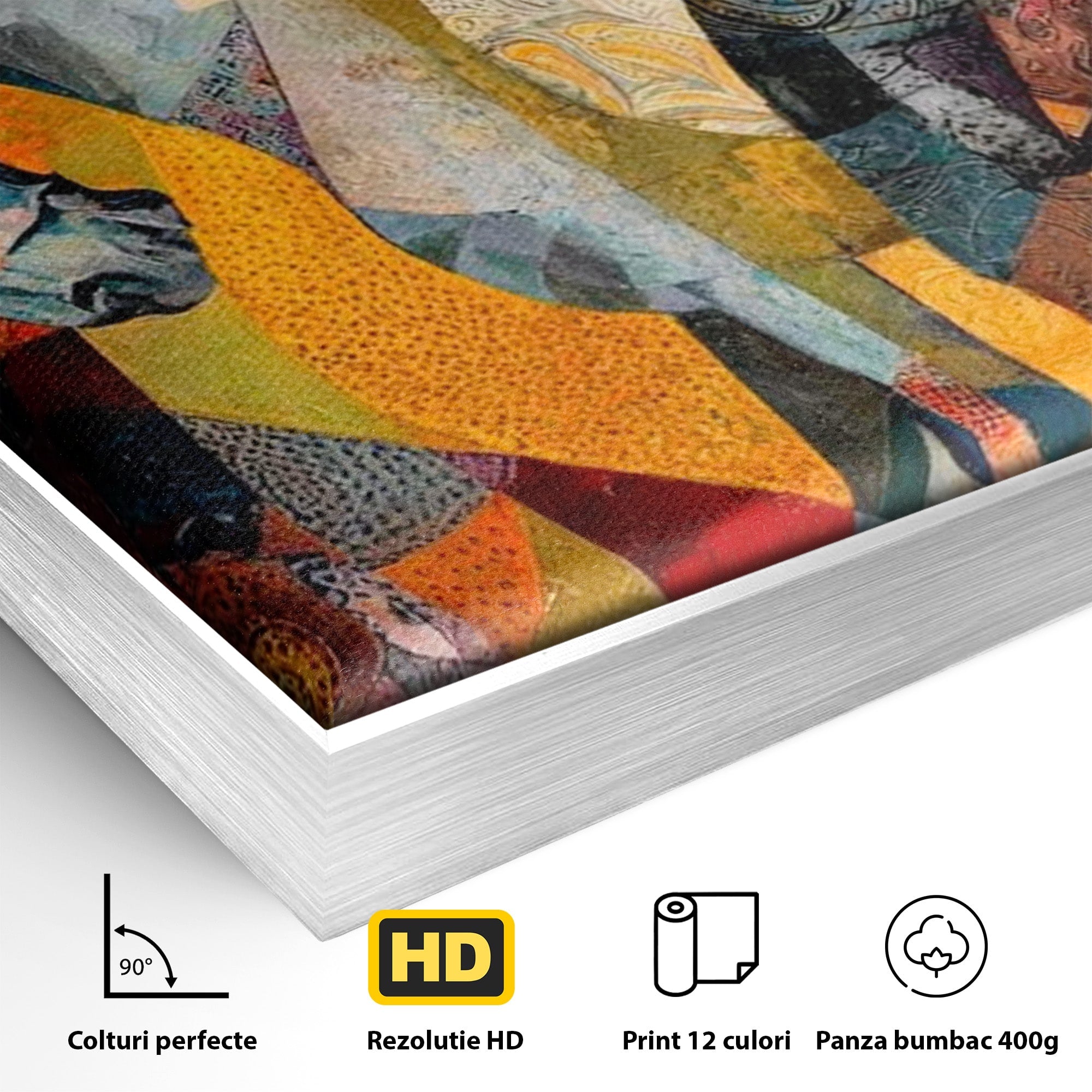 Tablou Canvas Premium LuxCanva® PI1002, Calaret Abstract, Calaret, Abstract, Arta Moderna, Eleganta, Living, Culori Vibrante