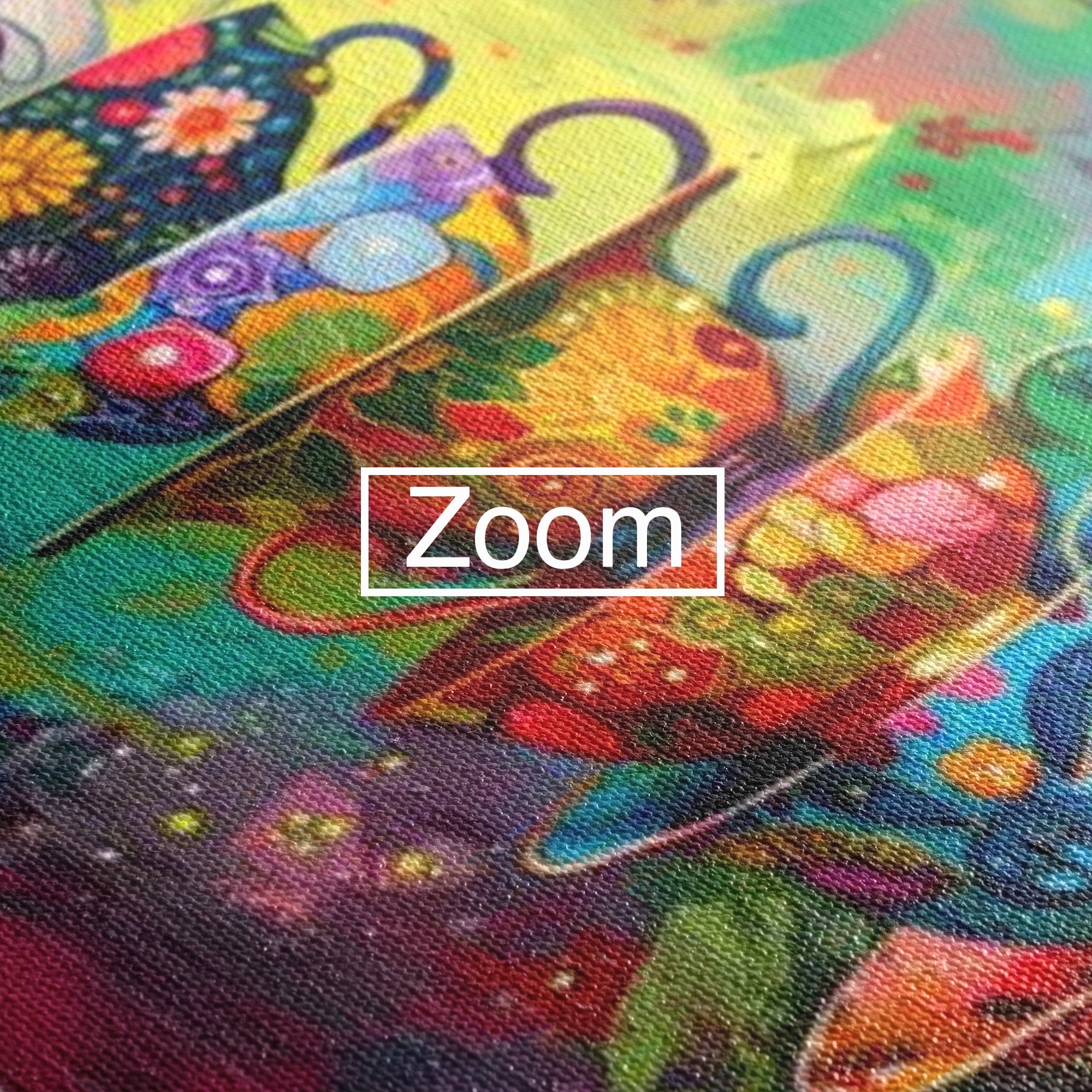 Tablou Canvas Premium LuxCanva® PI1005, Cesti Colorate, Cafea, Ceai, Vesela, Arta Abstracta, Culori Vii, Bucatarie, Culori Vibrante