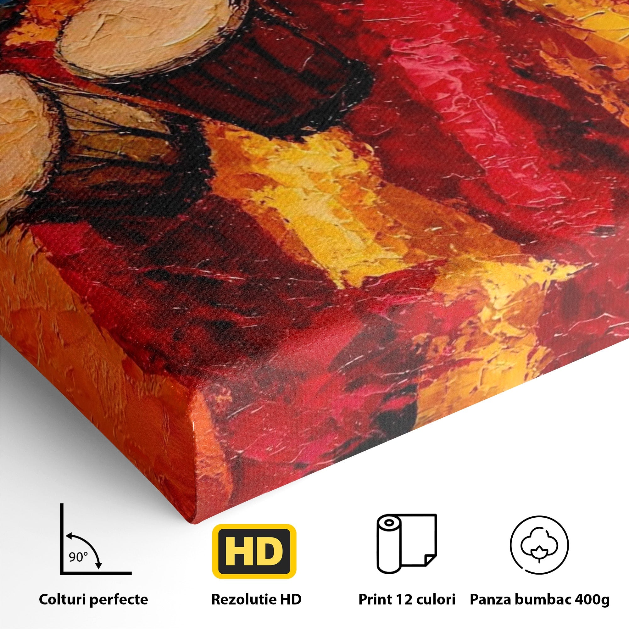 Tablou Canvas Premium LuxCanva® PI1006, Dansatoare Africane Cu Tobe, Dans, Africa, Tobe, Living, Cultura, Culori Vibrante
