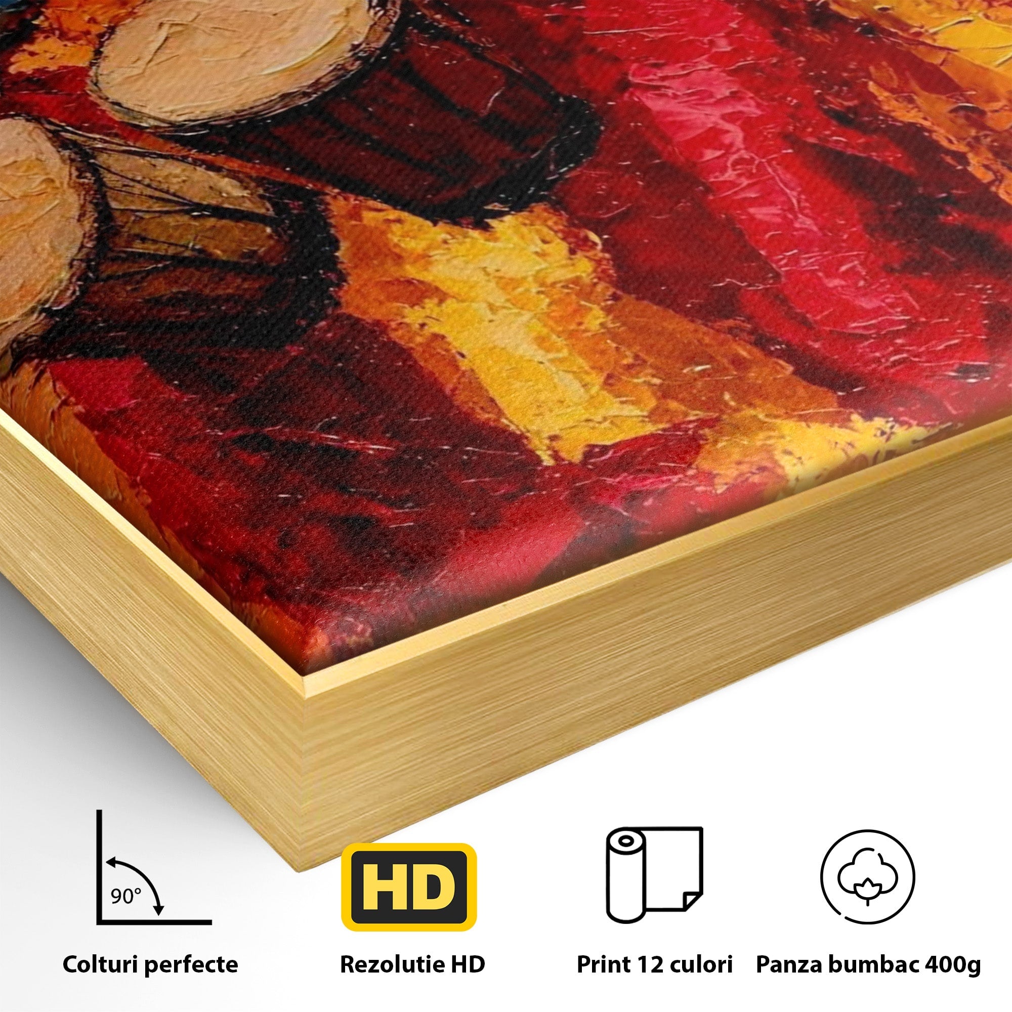 Tablou Canvas Premium LuxCanva® PI1006, Dansatoare Africane Cu Tobe, Dans, Africa, Tobe, Living, Cultura, Culori Vibrante
