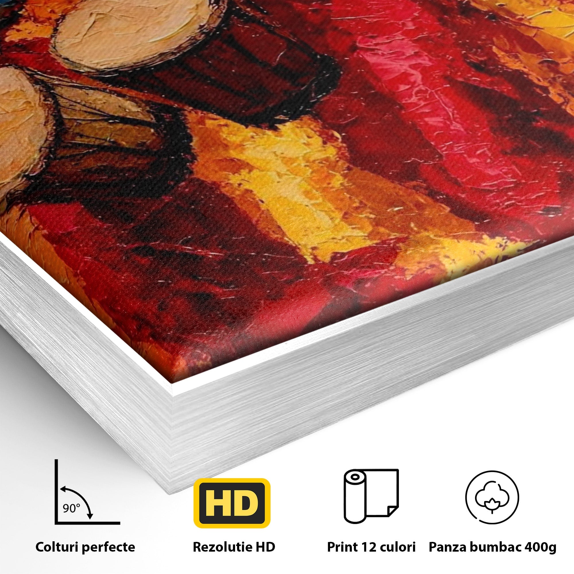 Tablou Canvas Premium LuxCanva® PI1006, Dansatoare Africane Cu Tobe, Dans, Africa, Tobe, Living, Cultura, Culori Vibrante