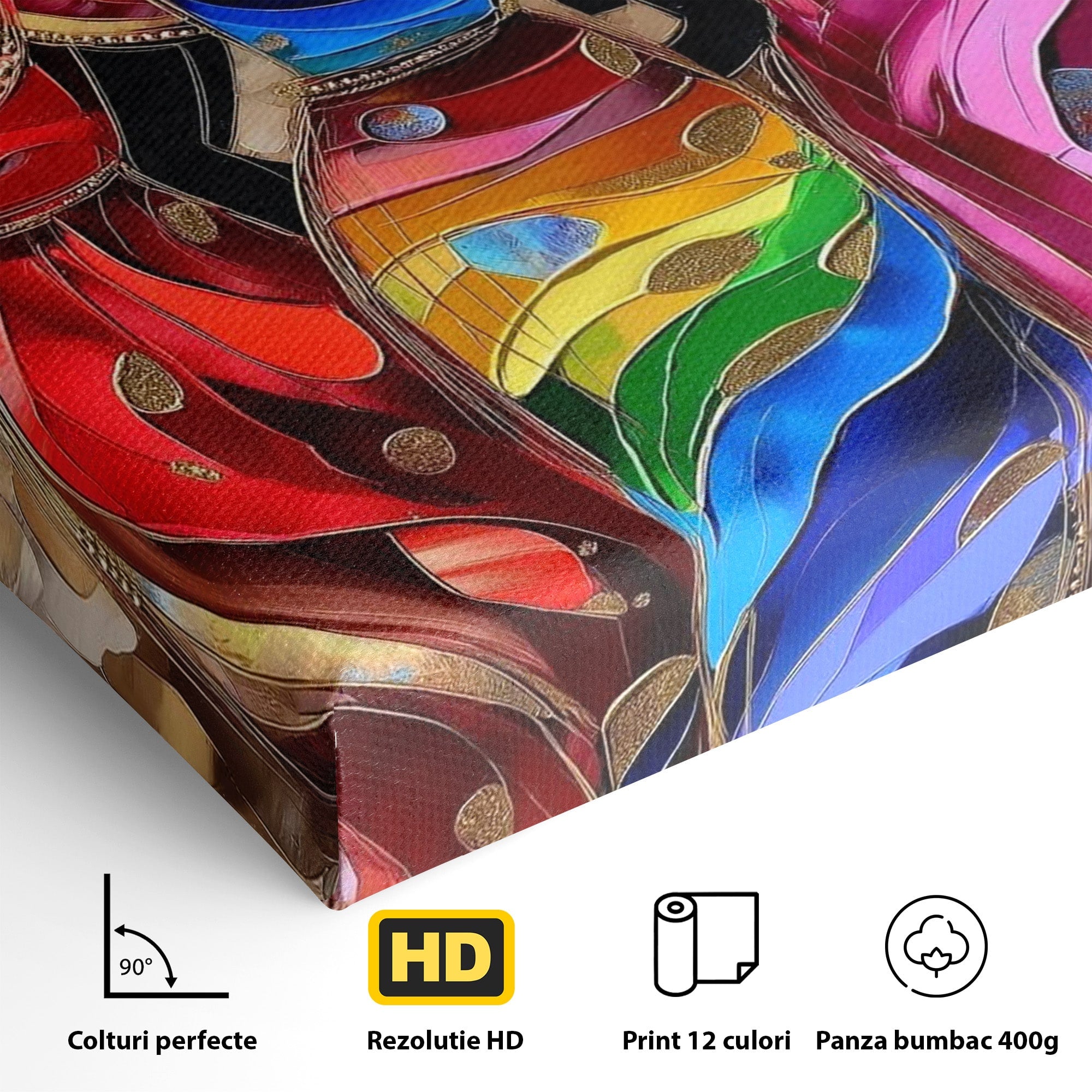 Tablou Canvas Premium LuxCanva® PI1007, Femei Africane Cu Vase, Femei, Africa, Vase, Living, Culori Puternice, Culori Vibrante