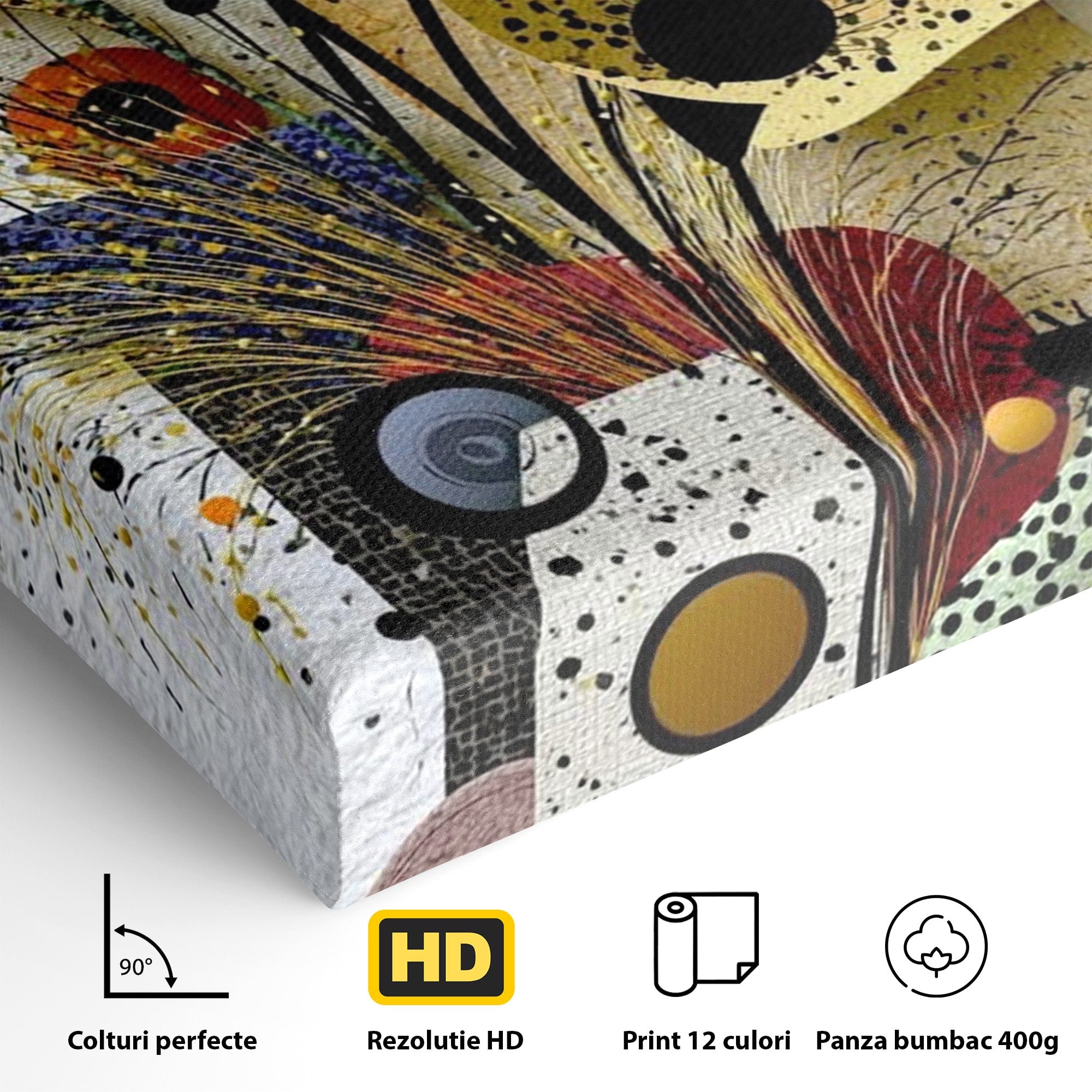 Tablou Canvas Premium LuxCanva® PI1008, Arta Florala, Abstract, Floral, Modern, Living, Vibrant, Culori Vibrante