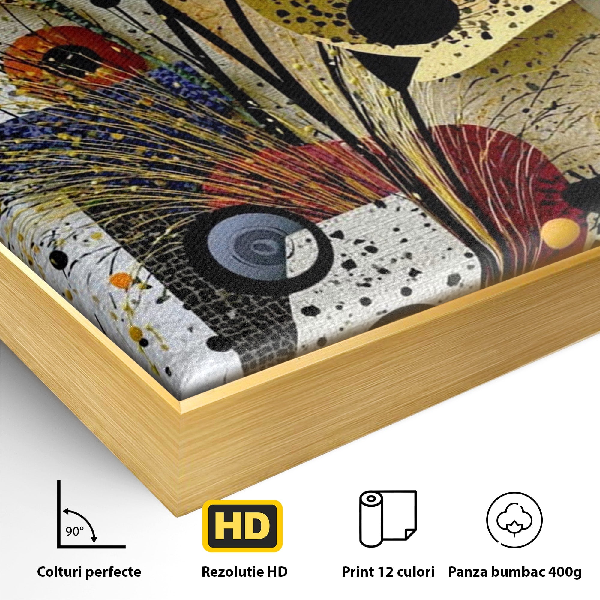 Tablou Canvas Premium LuxCanva® PI1008, Arta Florala, Abstract, Floral, Modern, Living, Vibrant, Culori Vibrante