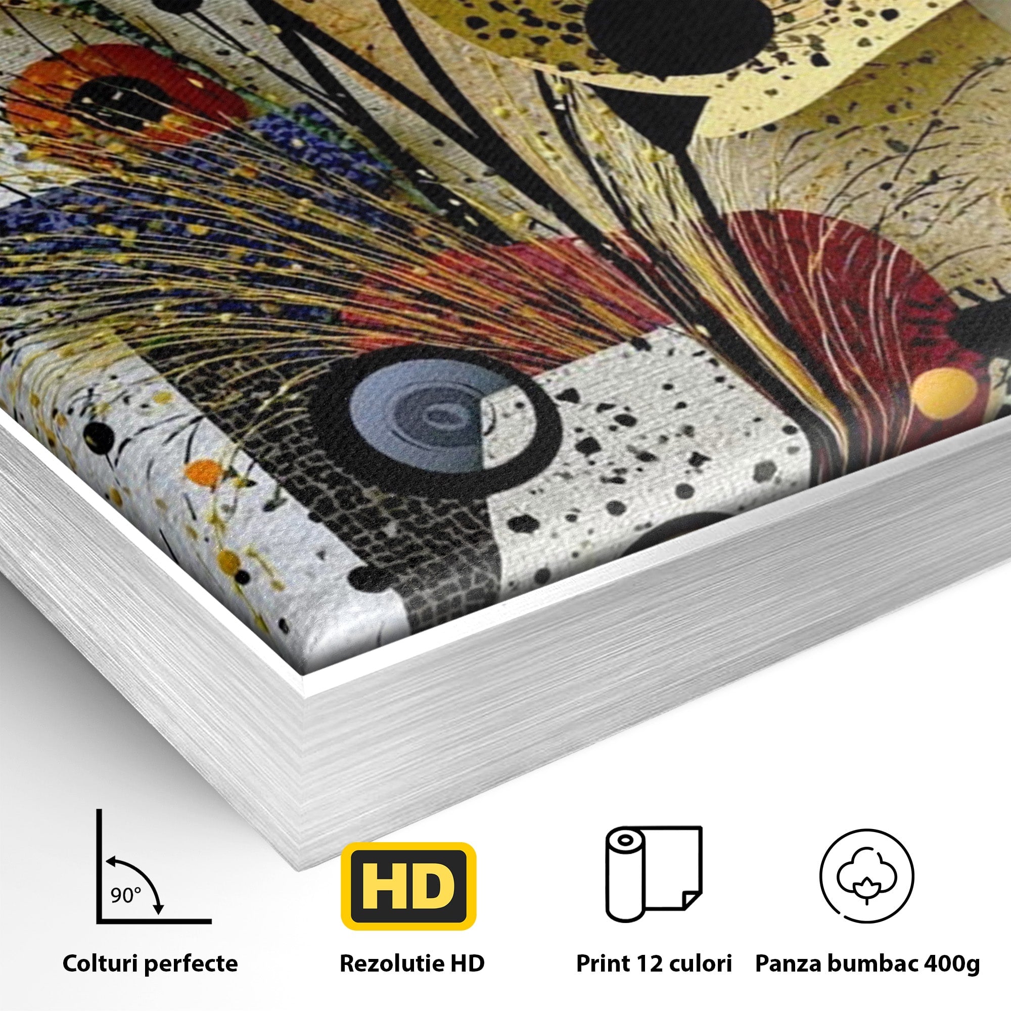 Tablou Canvas Premium LuxCanva® PI1008, Arta Florala, Abstract, Floral, Modern, Living, Vibrant, Culori Vibrante