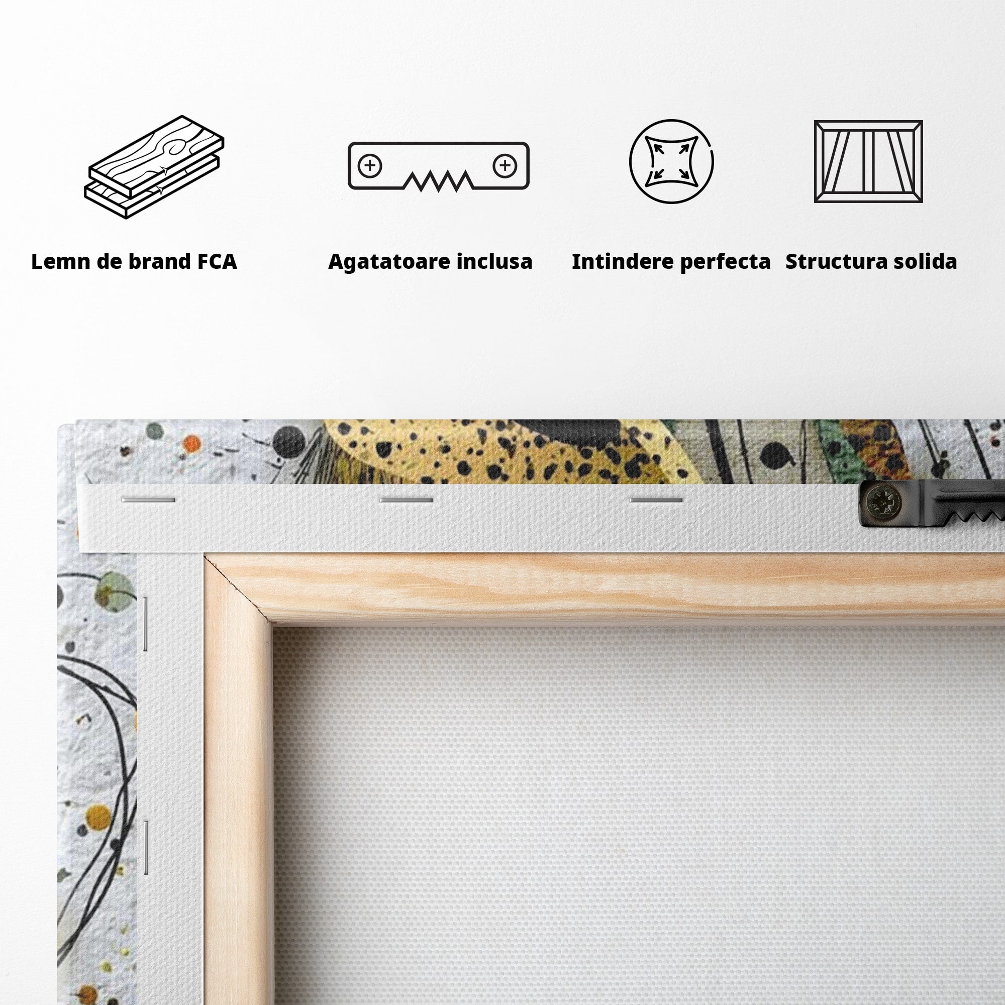 Tablou Canvas Premium LuxCanva® PI1008, Arta Florala, Abstract, Floral, Modern, Living, Vibrant, Culori Vibrante