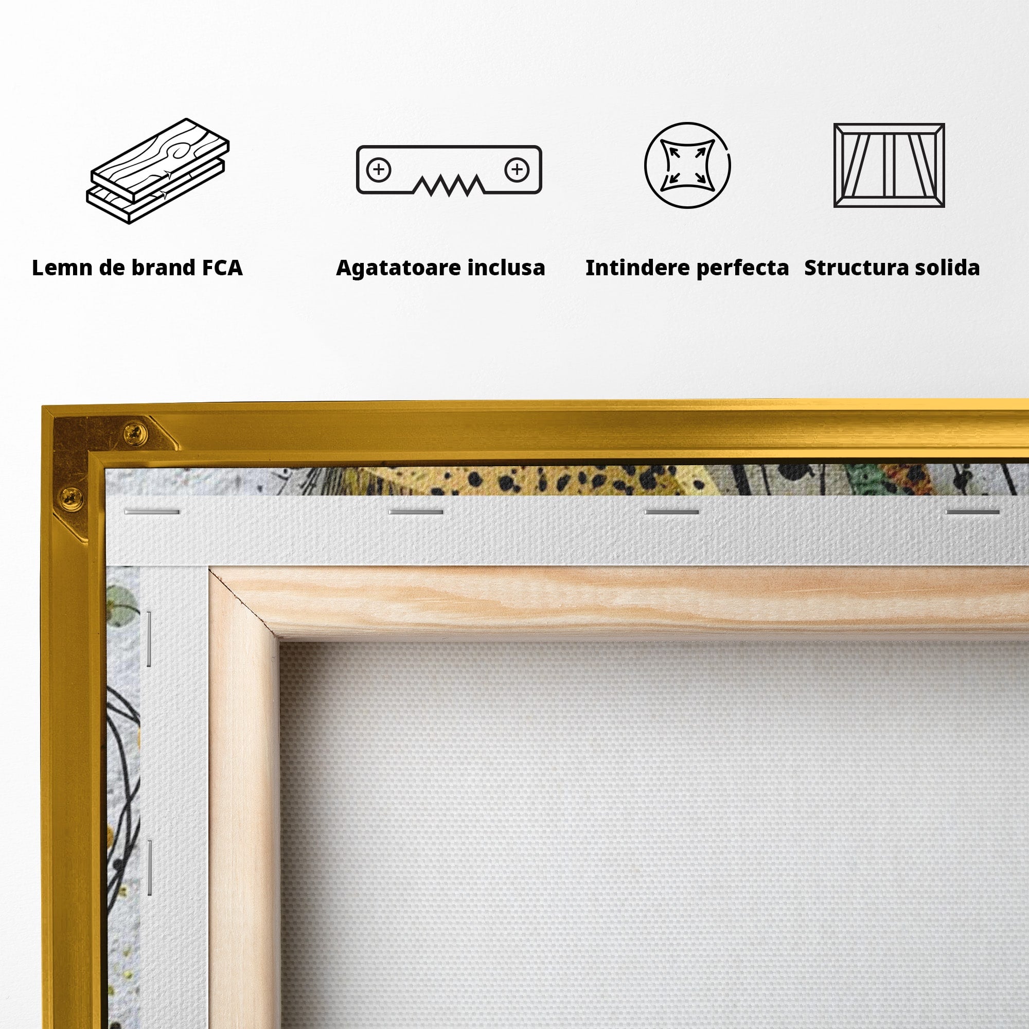 Tablou Canvas Premium LuxCanva® PI1008, Arta Florala, Abstract, Floral, Modern, Living, Vibrant, Culori Vibrante