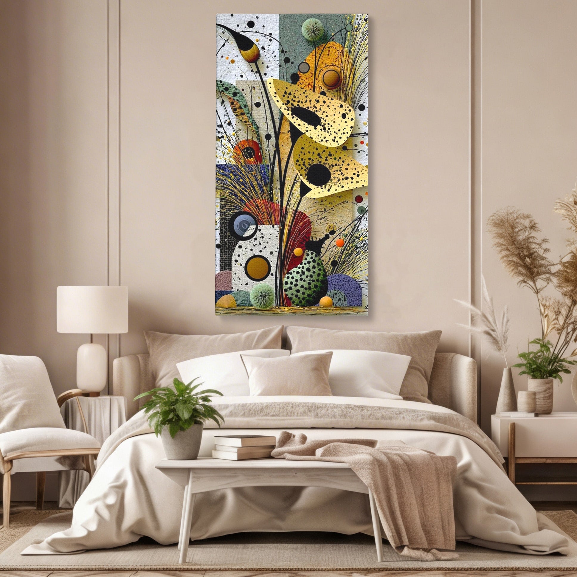 Tablou Canvas Premium LuxCanva® PI1008, Arta Florala, Abstract, Floral, Modern, Living, Vibrant, Culori Vibrante