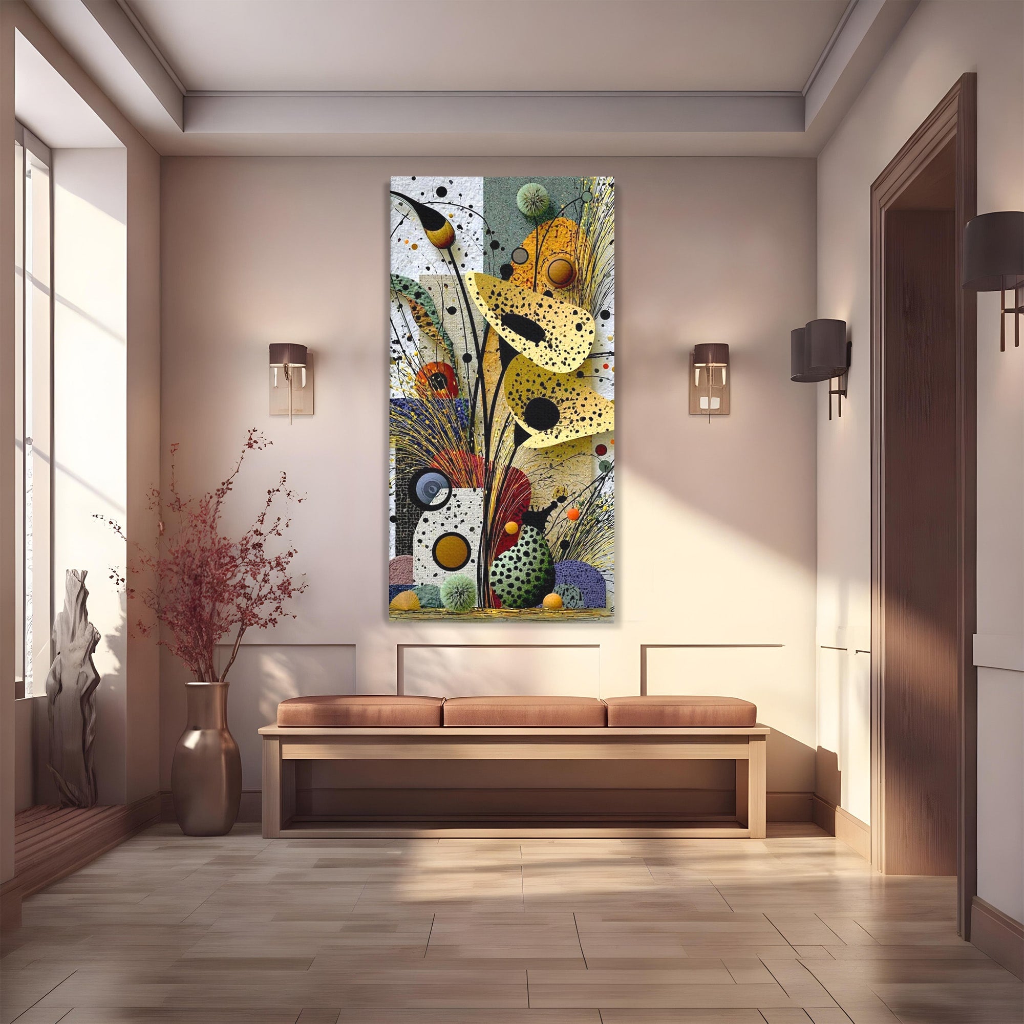 Tablou Canvas Premium LuxCanva® PI1008, Arta Florala, Abstract, Floral, Modern, Living, Vibrant, Culori Vibrante