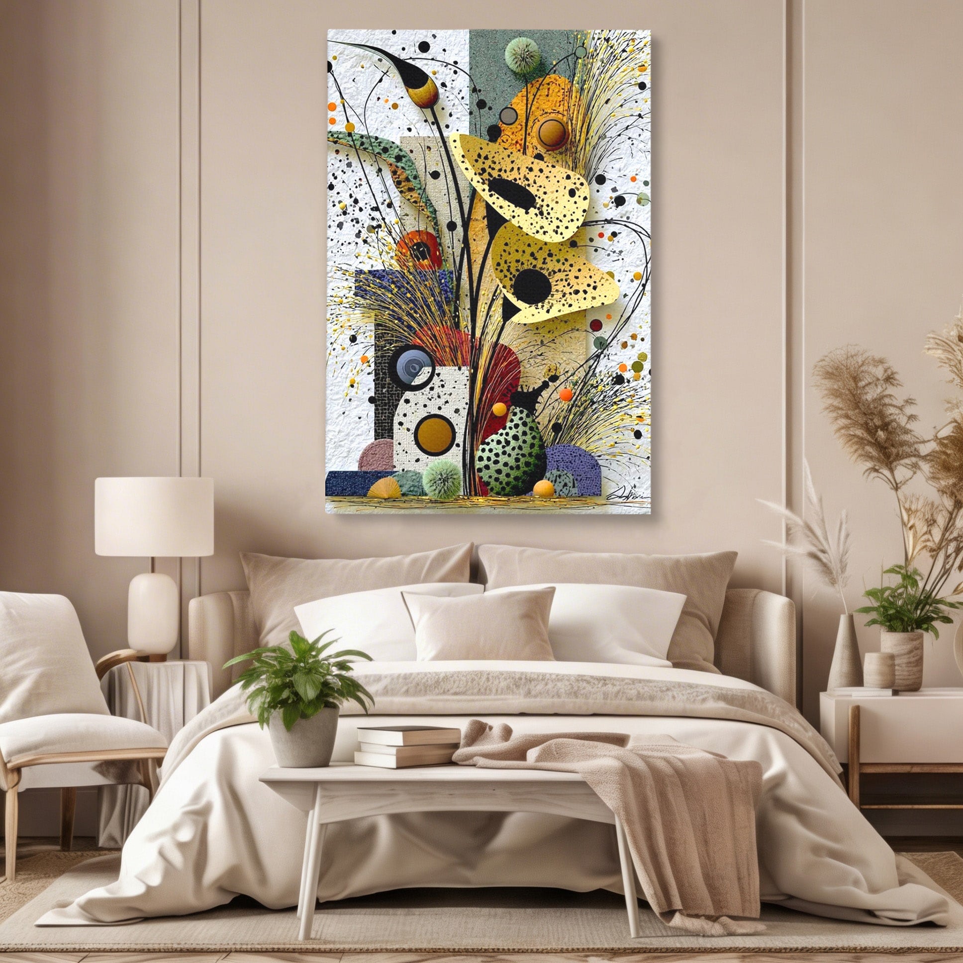 Tablou Canvas Premium LuxCanva® PI1008, Arta Florala, Abstract, Floral, Modern, Living, Vibrant, Culori Vibrante