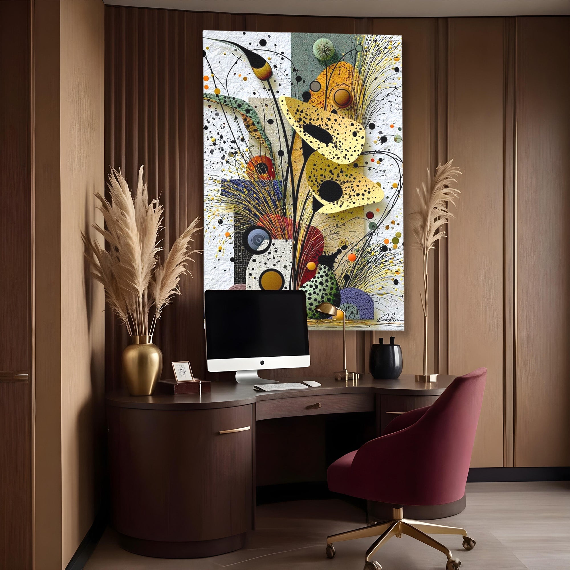 Tablou Canvas Premium LuxCanva® PI1008, Arta Florala, Abstract, Floral, Modern, Living, Vibrant, Culori Vibrante