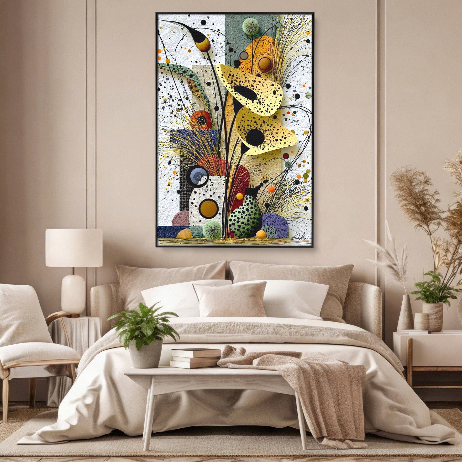 Tablou Canvas Premium LuxCanva® PI1008, Arta Florala, Abstract, Floral, Modern, Living, Vibrant, Culori Vibrante