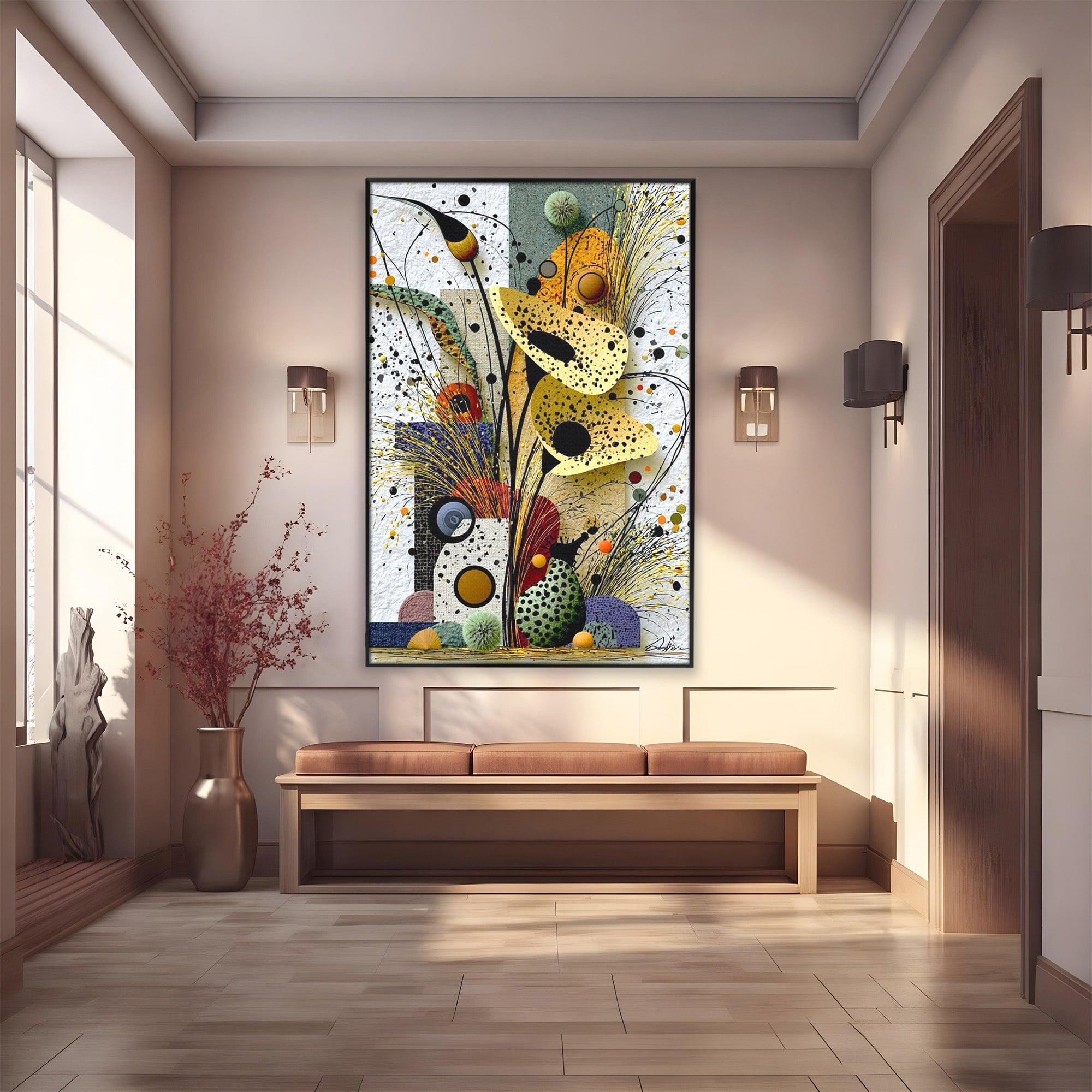 Tablou Canvas Premium LuxCanva® PI1008, Arta Florala, Abstract, Floral, Modern, Living, Vibrant, Culori Vibrante
