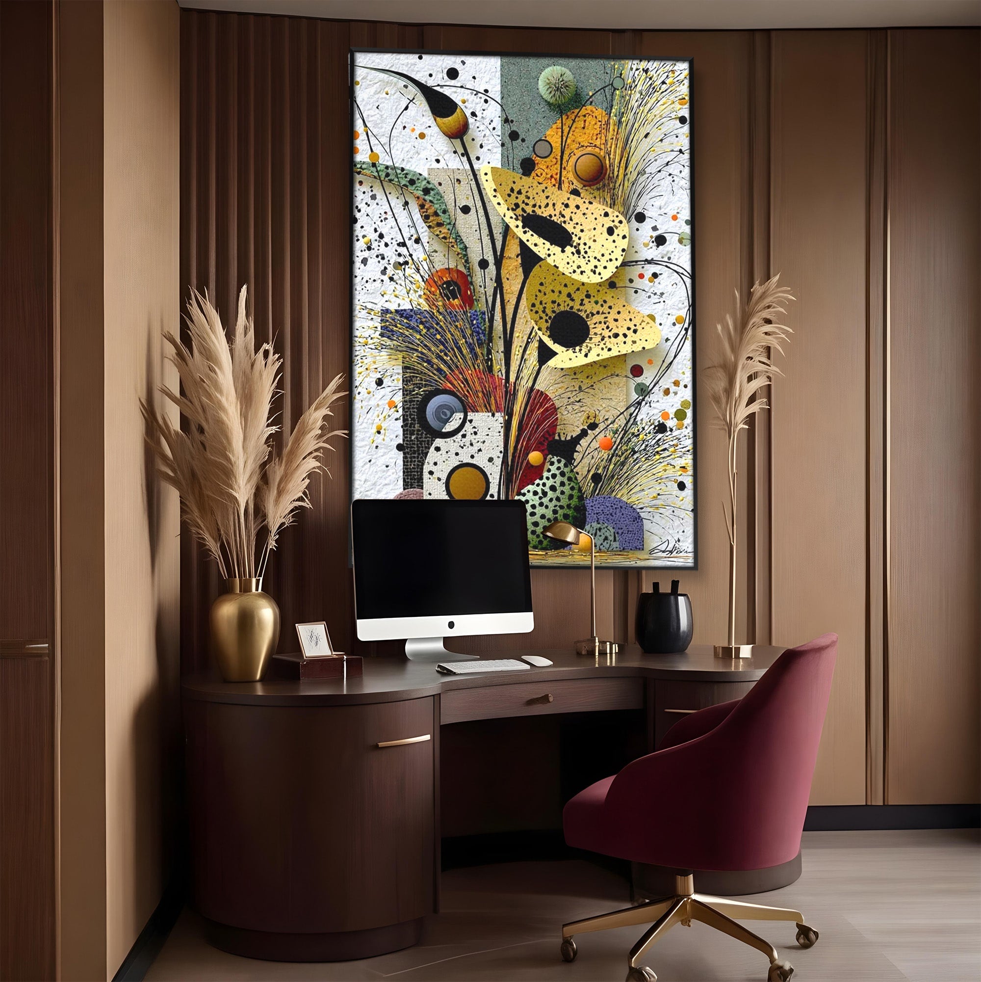 Tablou Canvas Premium LuxCanva® PI1008, Arta Florala, Abstract, Floral, Modern, Living, Vibrant, Culori Vibrante