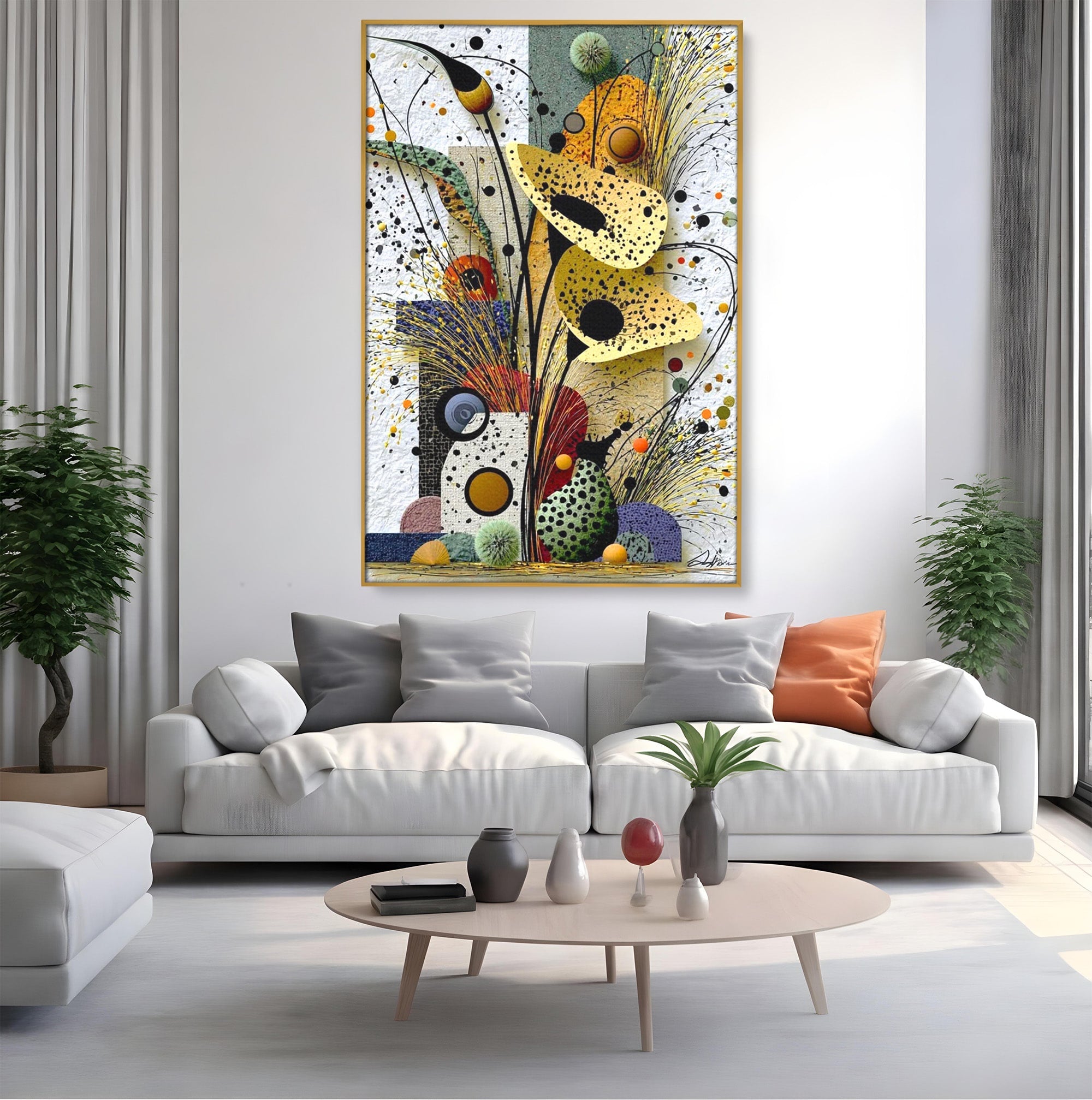 Tablou Canvas Premium LuxCanva® PI1008, Arta Florala, Abstract, Floral, Modern, Living, Vibrant, Culori Vibrante
