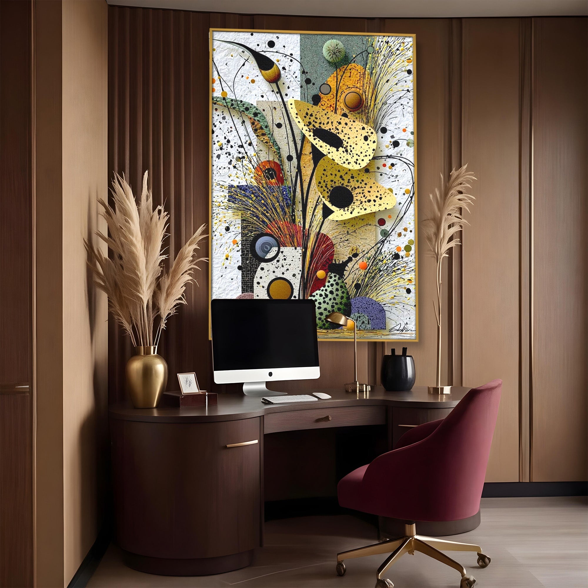 Tablou Canvas Premium LuxCanva® PI1008, Arta Florala, Abstract, Floral, Modern, Living, Vibrant, Culori Vibrante