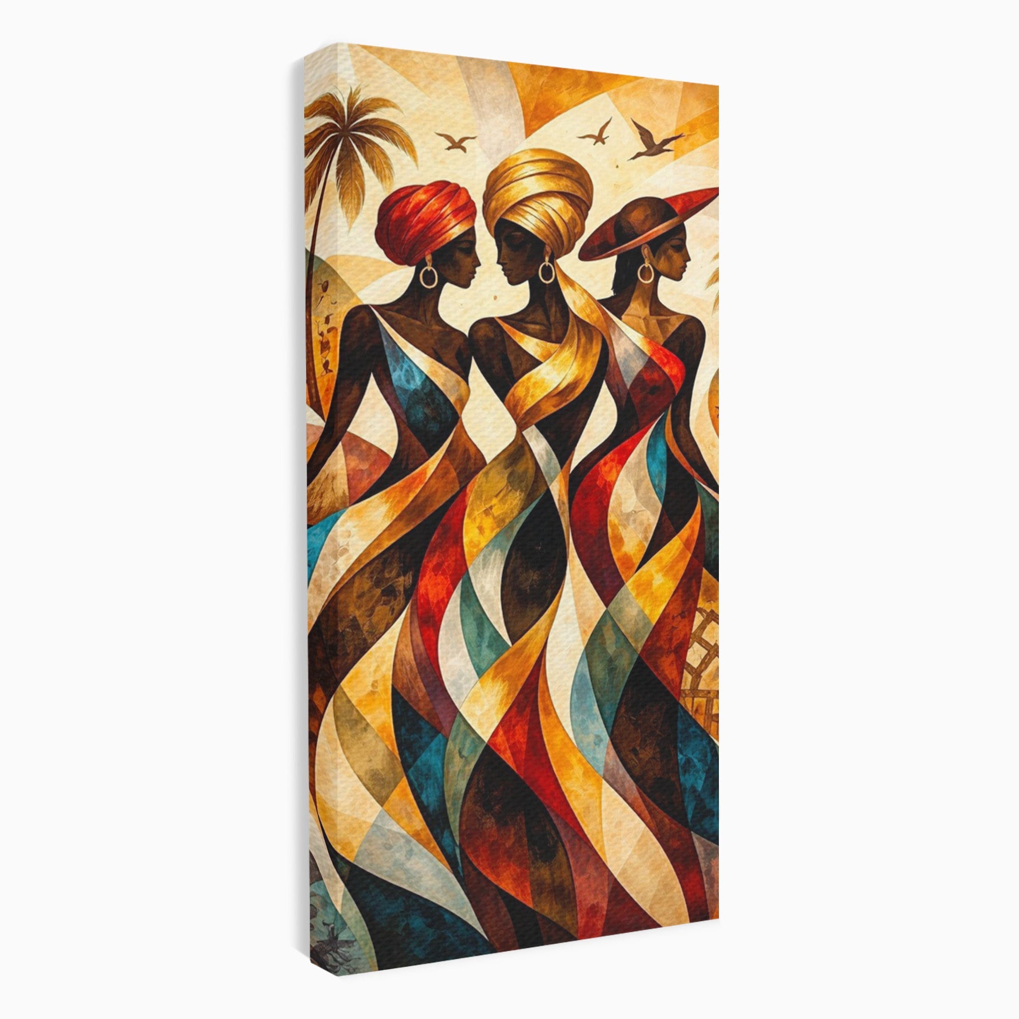 Tablou Canvas Premium LuxCanva® PI1010, Femei Africane Elegante, Femei, Africa, Arta, Cultura, Living, Culori Vibrante