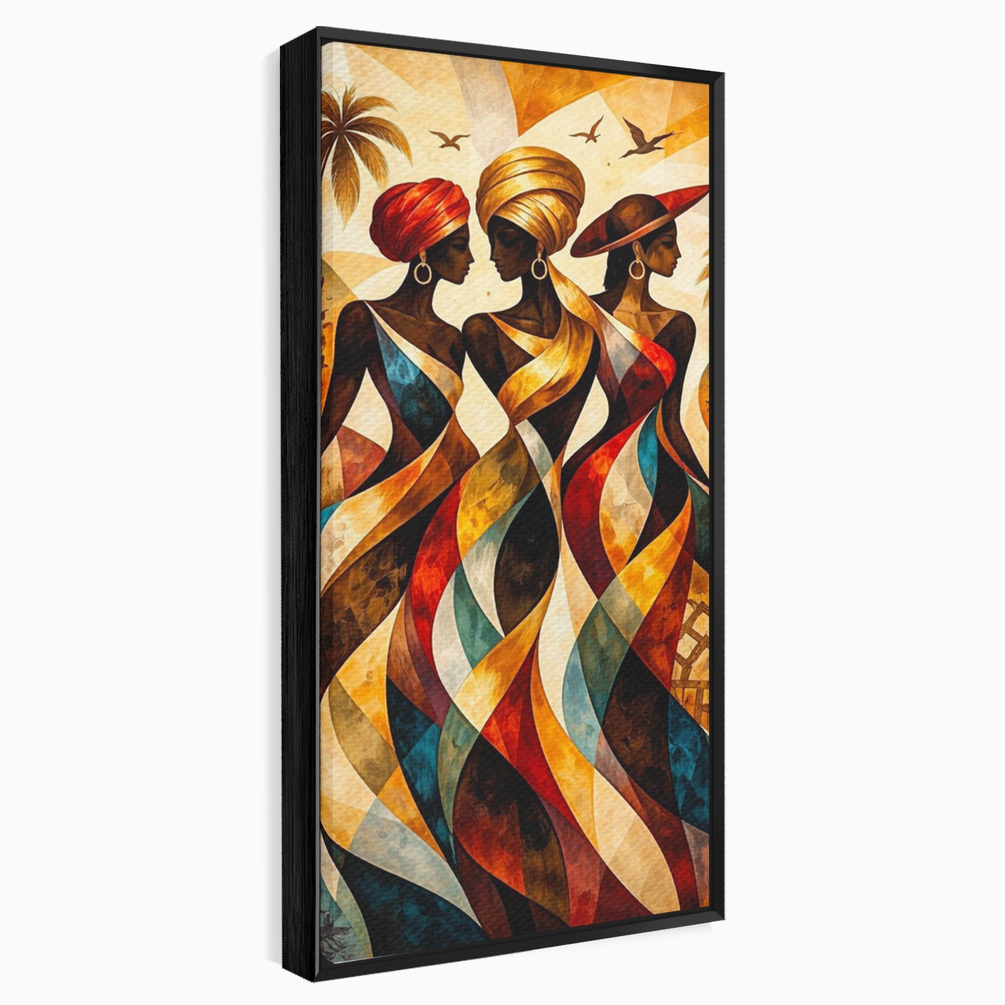 Tablou Canvas Premium LuxCanva® PI1010, Femei Africane Elegante, Femei, Africa, Arta, Cultura, Living, Culori Vibrante