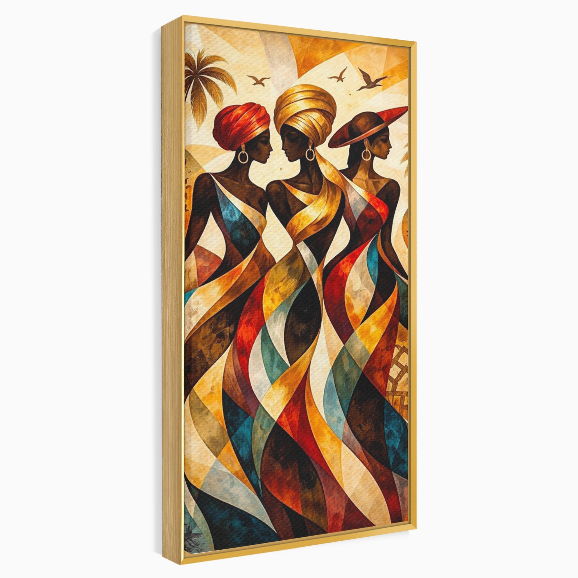 Tablou Canvas Premium LuxCanva® PI1010, Femei Africane Elegante, Femei, Africa, Arta, Cultura, Living, Culori Vibrante