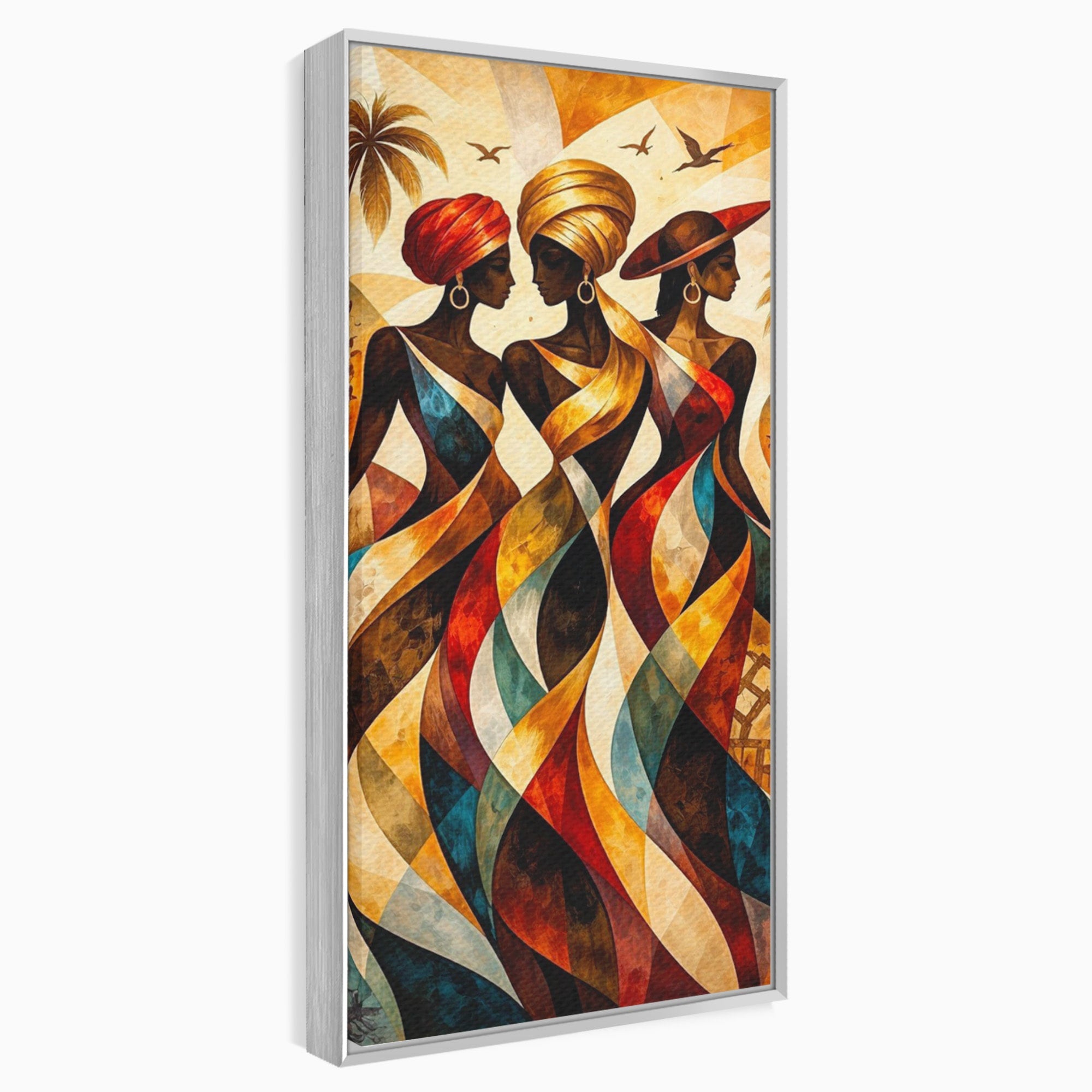 Tablou Canvas Premium LuxCanva® PI1010, Femei Africane Elegante, Femei, Africa, Arta, Cultura, Living, Culori Vibrante