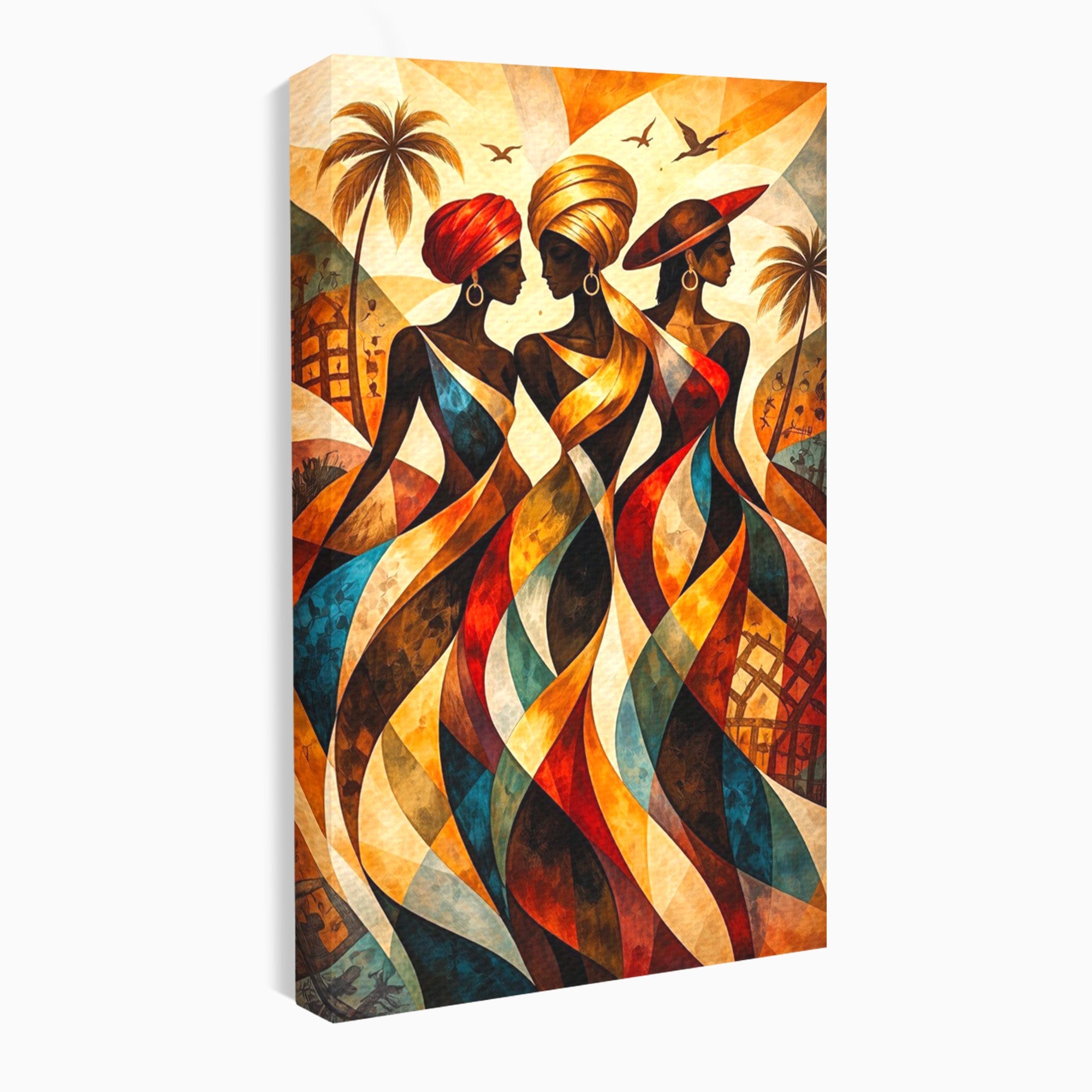 Tablou Canvas Premium LuxCanva® PI1010, Femei Africane Elegante, Femei, Africa, Arta, Cultura, Living, Culori Vibrante