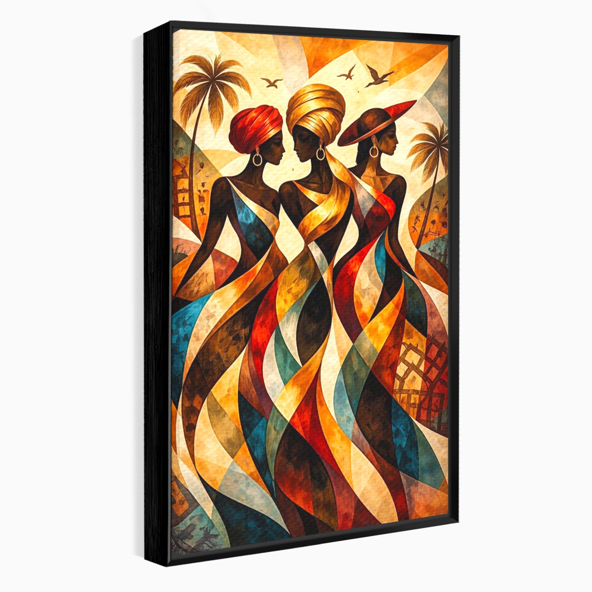 Tablou Canvas Premium LuxCanva® PI1010, Femei Africane Elegante, Femei, Africa, Arta, Cultura, Living, Culori Vibrante
