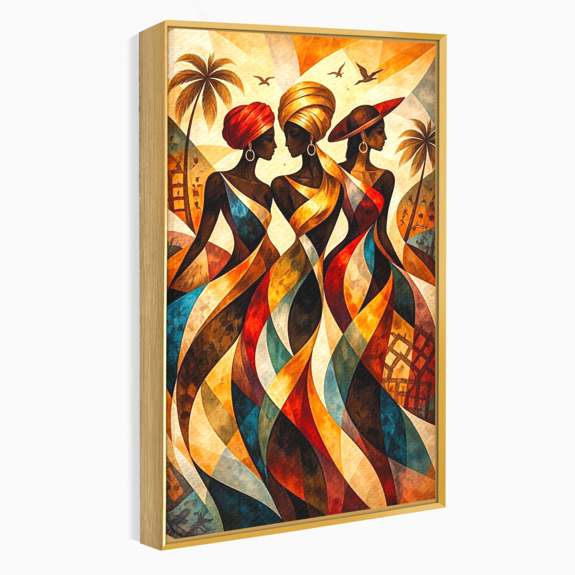 Tablou Canvas Premium LuxCanva® PI1010, Femei Africane Elegante, Femei, Africa, Arta, Cultura, Living, Culori Vibrante