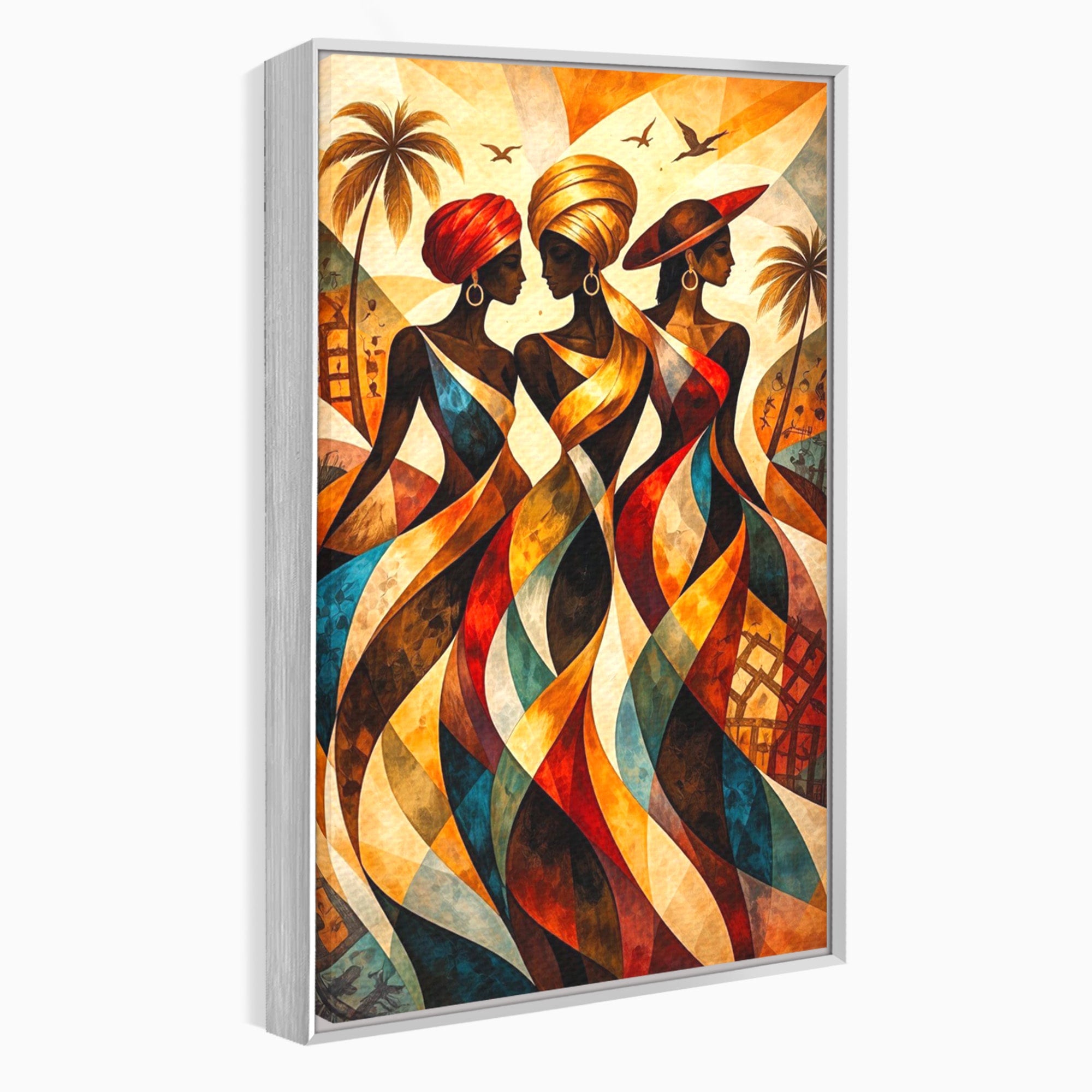 Tablou Canvas Premium LuxCanva® PI1010, Femei Africane Elegante, Femei, Africa, Arta, Cultura, Living, Culori Vibrante