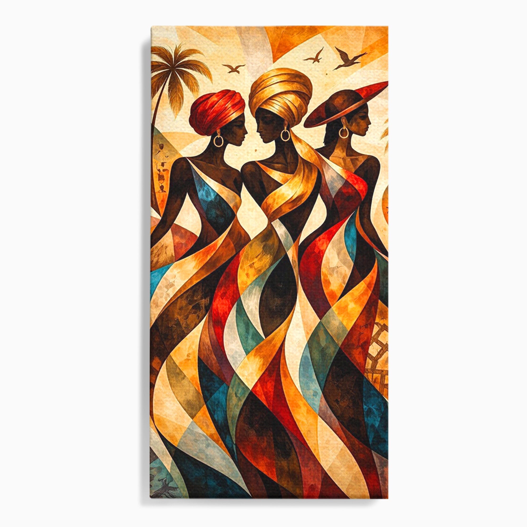 Tablou Canvas Premium LuxCanva® PI1010, Femei Africane Elegante, Femei, Africa, Arta, Cultura, Living, Culori Vibrante