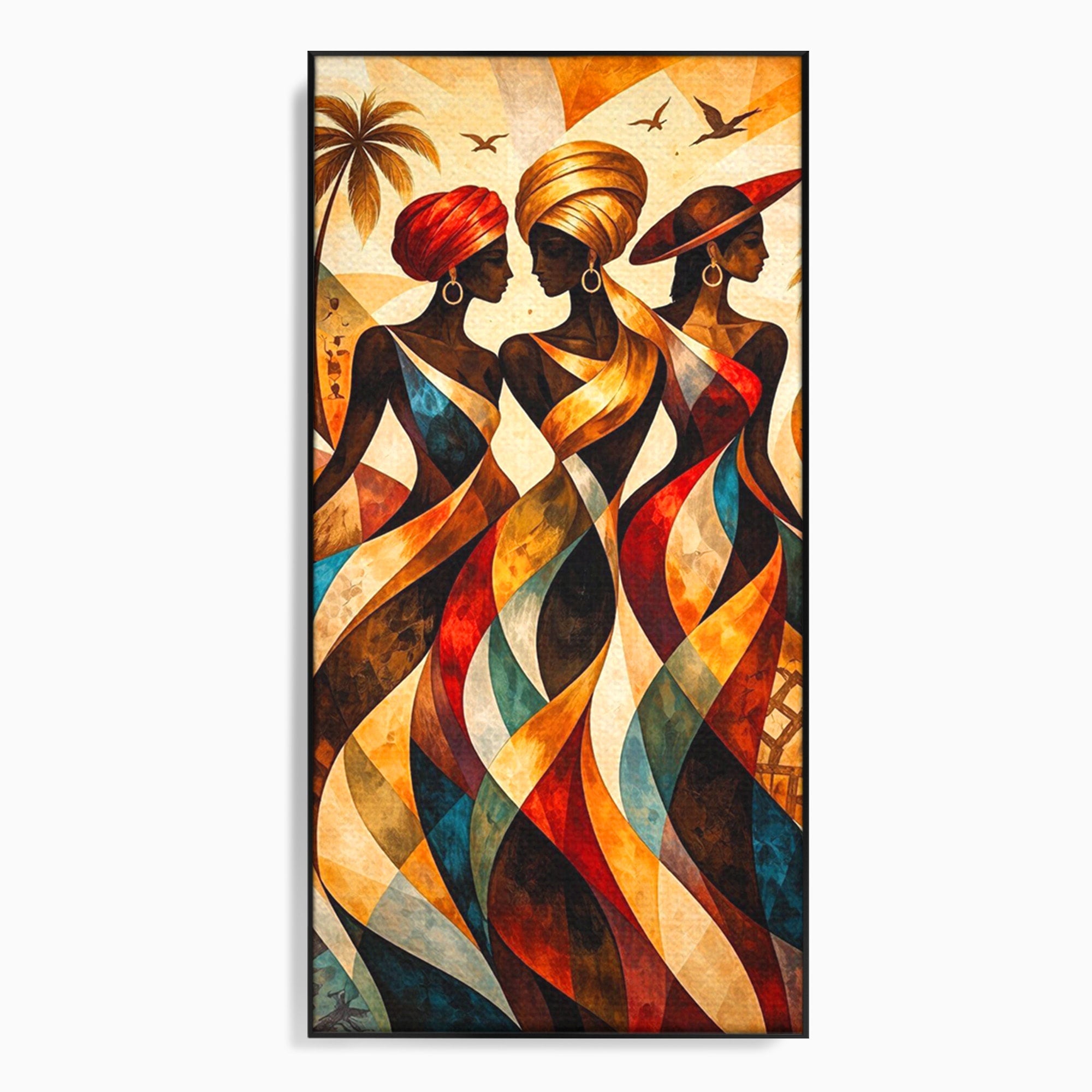 Tablou Canvas Premium LuxCanva® PI1010, Femei Africane Elegante, Femei, Africa, Arta, Cultura, Living, Culori Vibrante