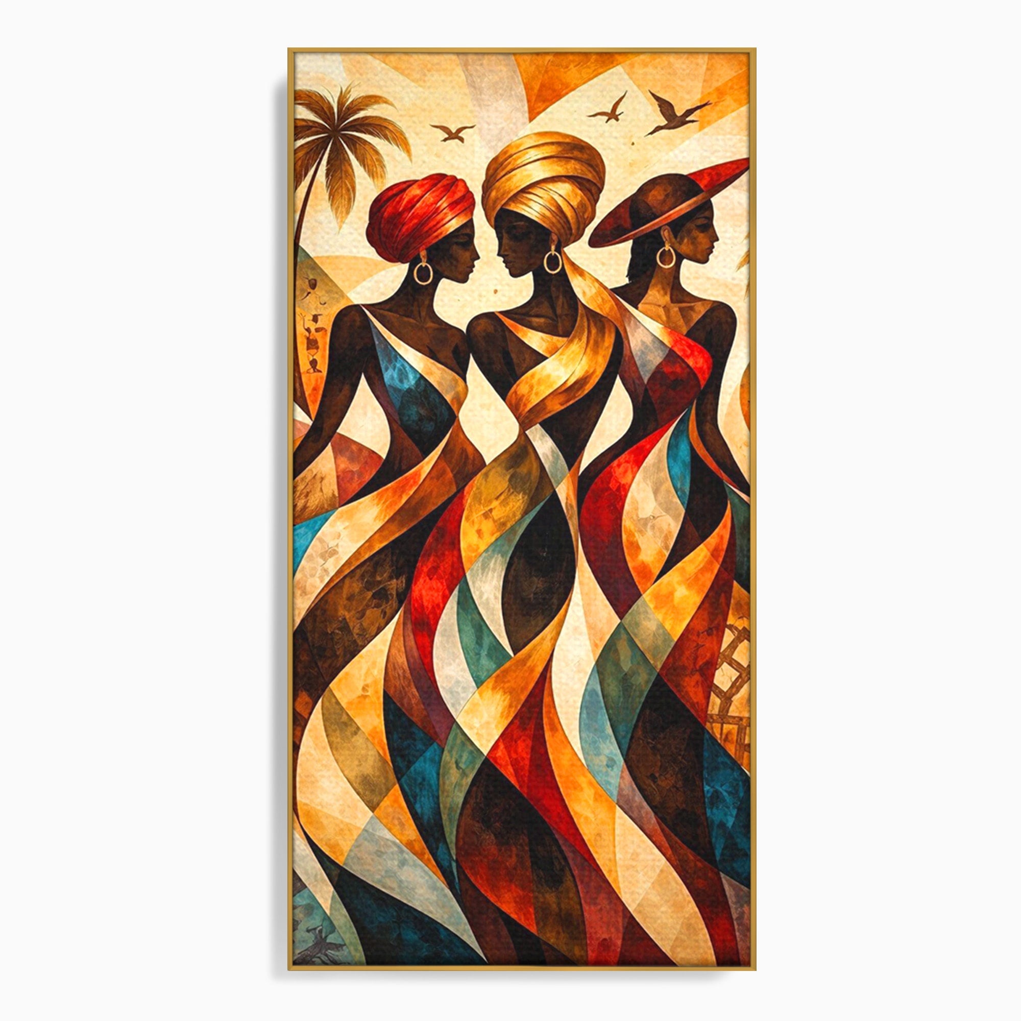 Tablou Canvas Premium LuxCanva® PI1010, Femei Africane Elegante, Femei, Africa, Arta, Cultura, Living, Culori Vibrante