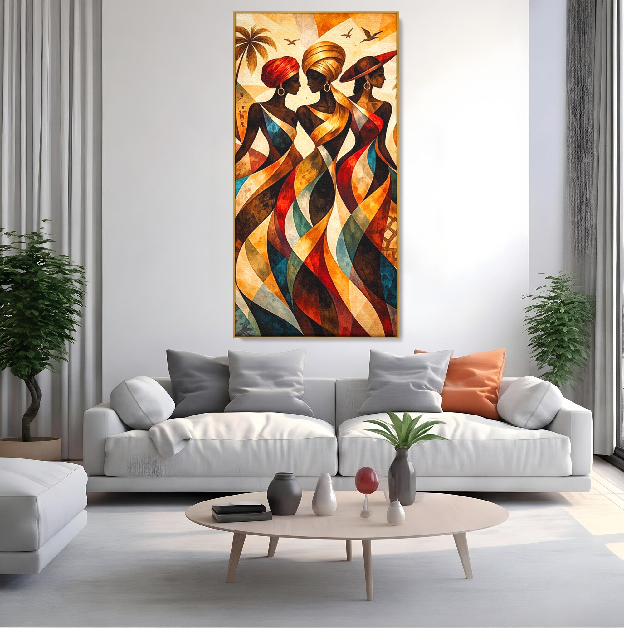 Tablou Canvas Premium LuxCanva® PI1010, Femei Africane Elegante, Femei, Africa, Arta, Cultura, Living, Culori Vibrante