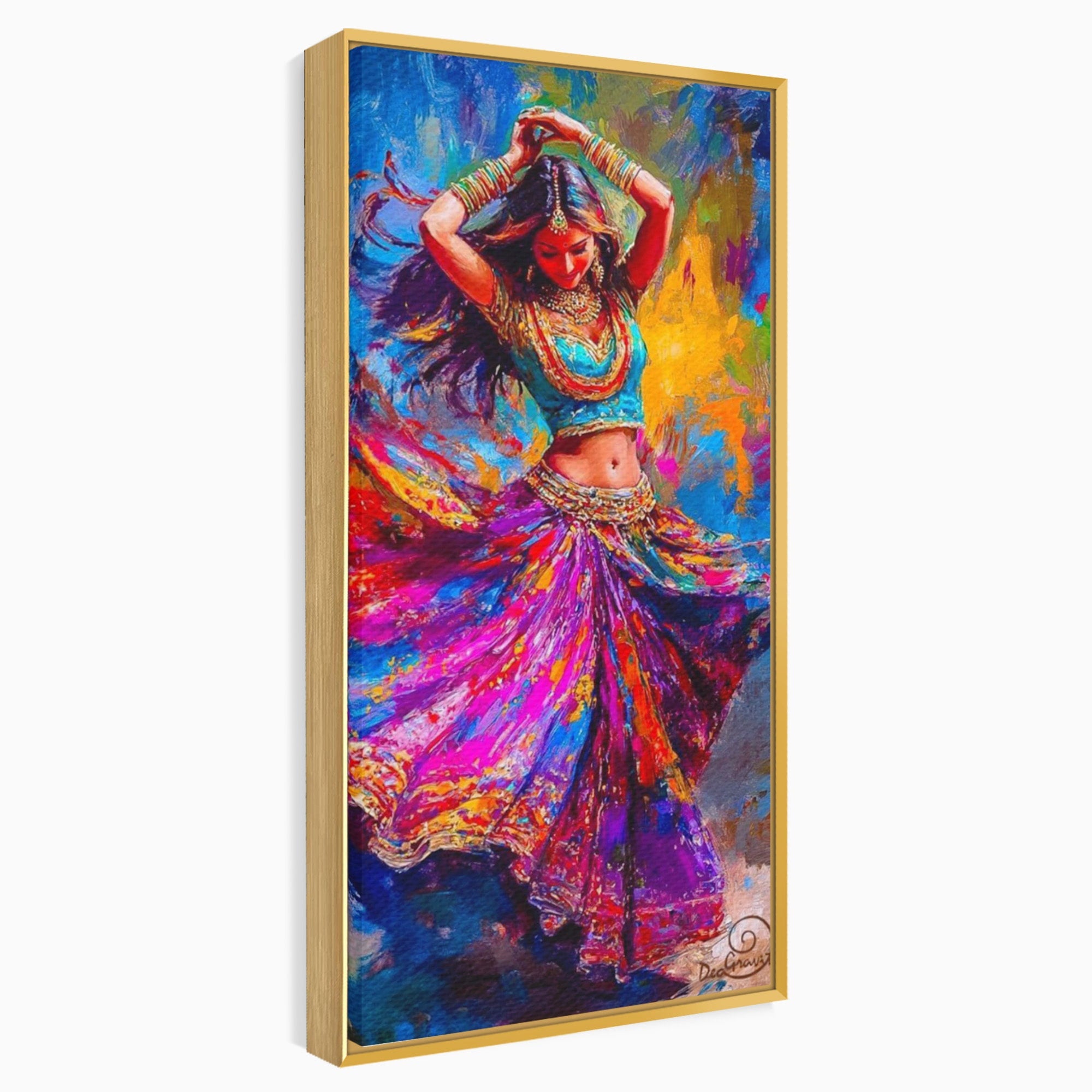 Tablou Canvas Premium LuxCanva® PI1011, Dansatoare Indiana, Dans, Cultura, Exotic, Living, Arta, Culori Vibrante