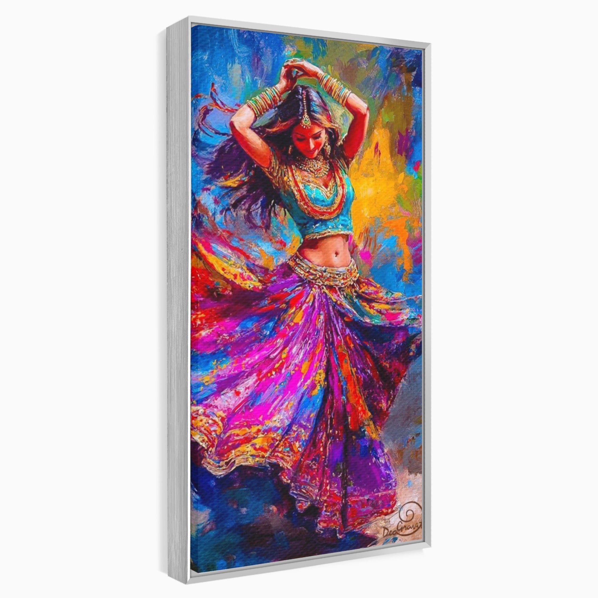 Tablou Canvas Premium LuxCanva® PI1011, Dansatoare Indiana, Dans, Cultura, Exotic, Living, Arta, Culori Vibrante