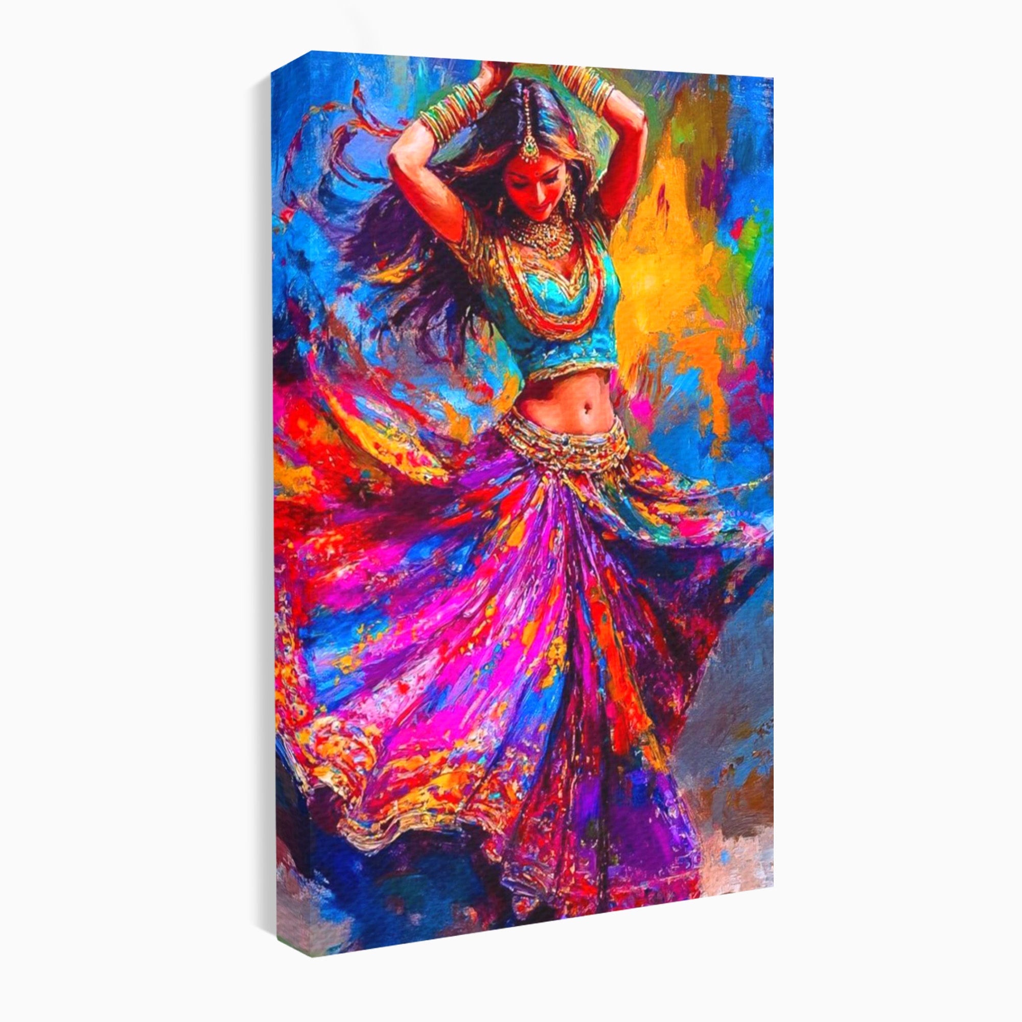 Tablou Canvas Premium LuxCanva® PI1011, Dansatoare Indiana, Dans, Cultura, Exotic, Living, Arta, Culori Vibrante