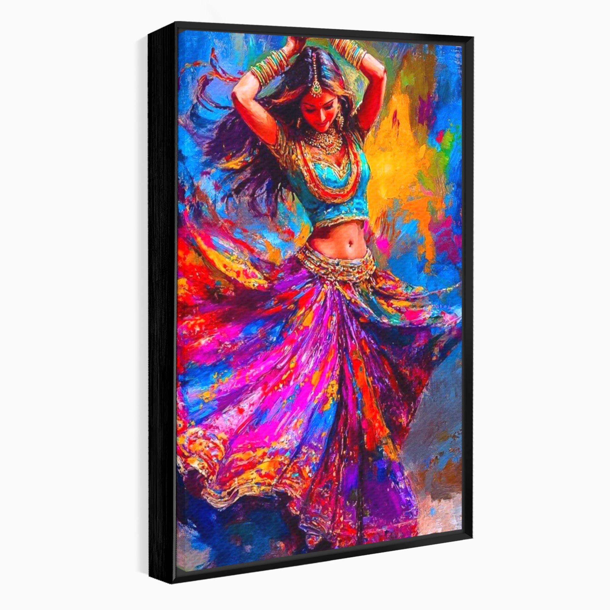 Tablou Canvas Premium LuxCanva® PI1011, Dansatoare Indiana, Dans, Cultura, Exotic, Living, Arta, Culori Vibrante