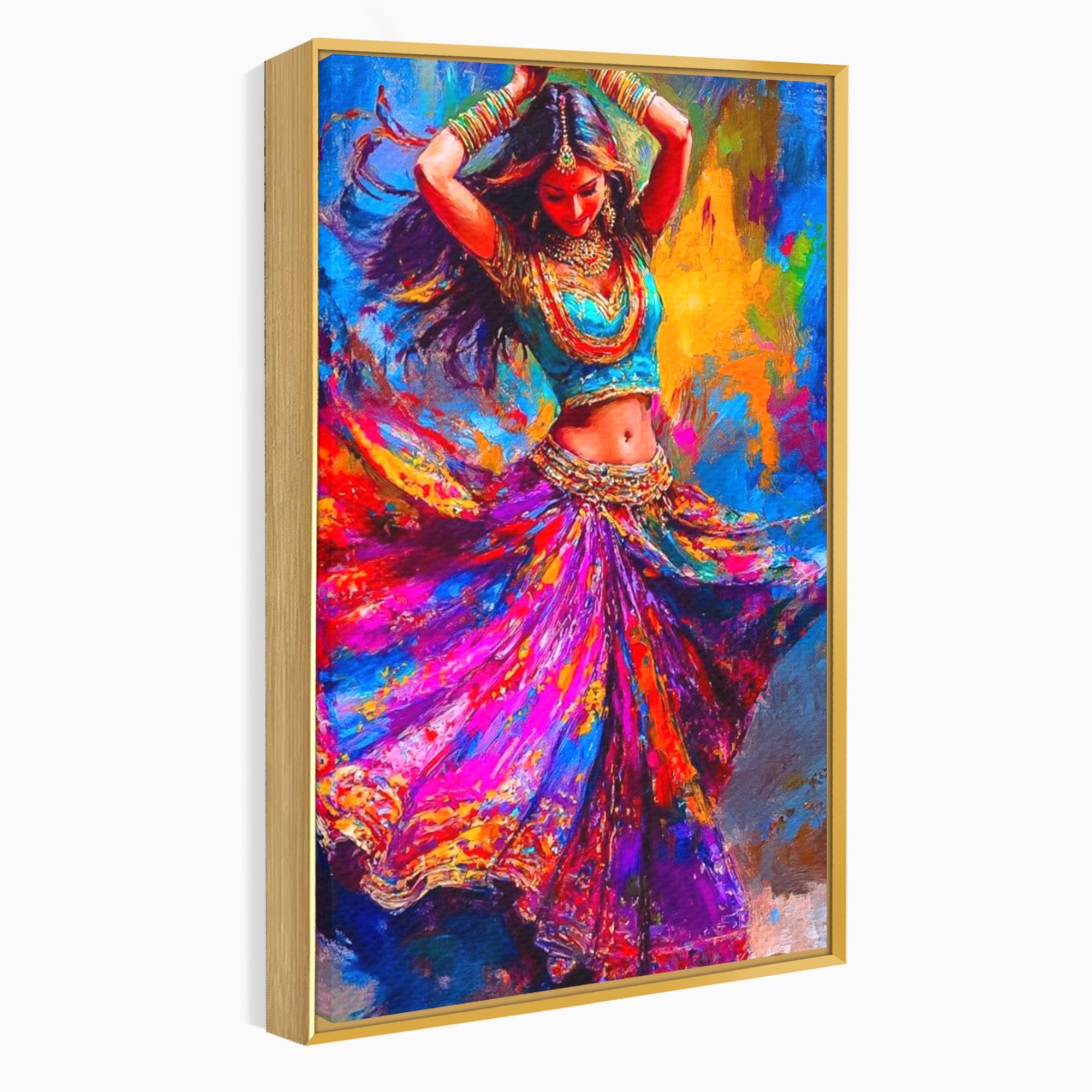Tablou Canvas Premium LuxCanva® PI1011, Dansatoare Indiana, Dans, Cultura, Exotic, Living, Arta, Culori Vibrante